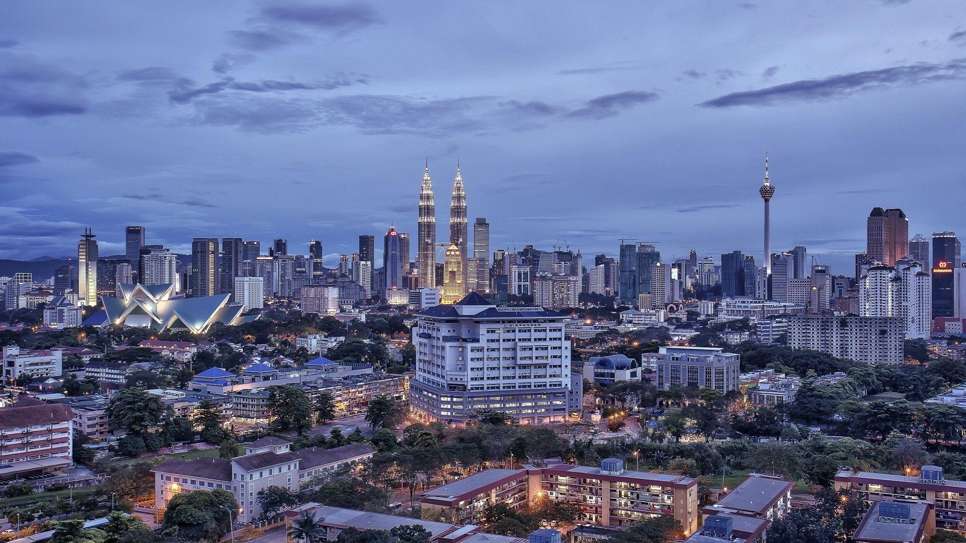 1920x1080 Kuala Lumpur Malaysia City In The Evening. Free Wallpaper, Desktop