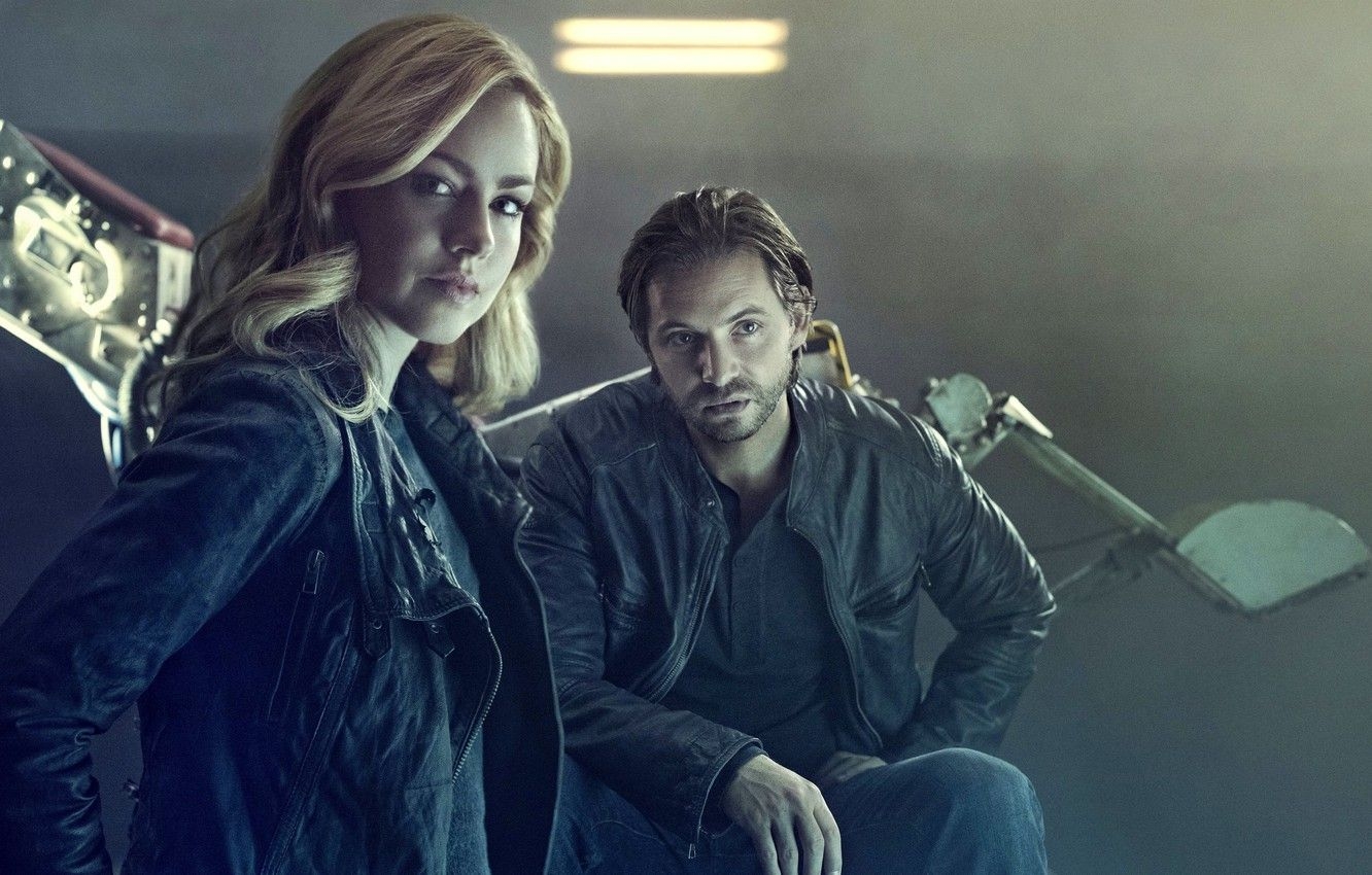 1340x850 Wallpaper actor, actress, Aaron Stanford, tv series, 12 Monkeys, Amanda Schull, 12 monkeys, Cassandra Railly, James Cole image for desktop, section фильмы, Desktop