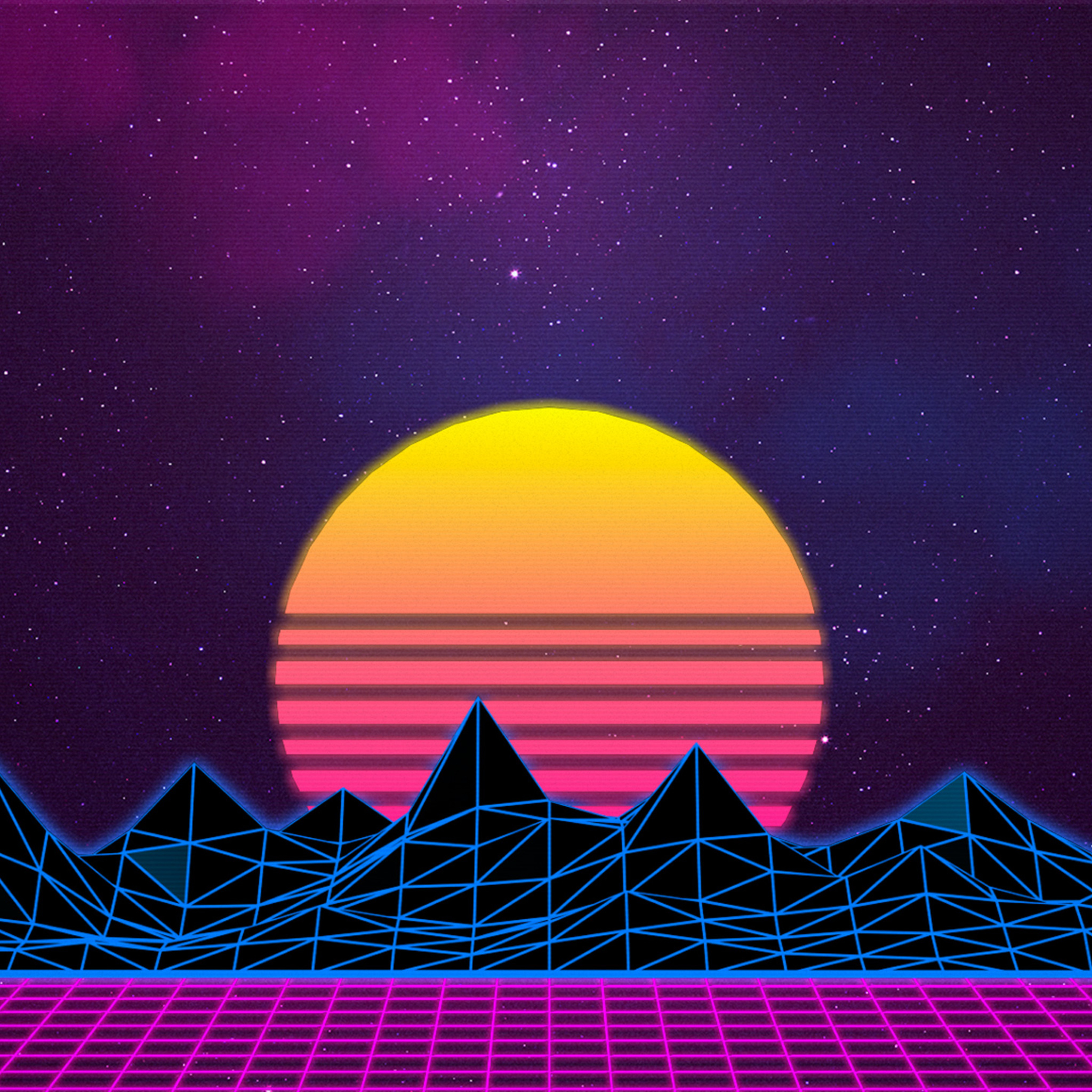 2050x2050 Retrowave iPad Air HD 4k Wallpaper, Image, Background, Phone