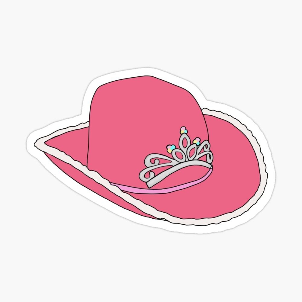 1000x1000 pink cowgirl hat Sticker by tehecaity. Preppy stickers, Cowgirl hats, Pink drawing, Phone