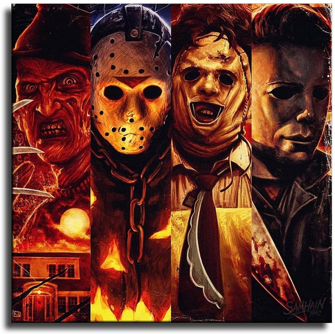 1160x1150 Art Details About G 160 Michael Myers Vs Jason Voorhees Horror Movie Fabric Poster 18 24x36 27x40 Art Posters, Desktop