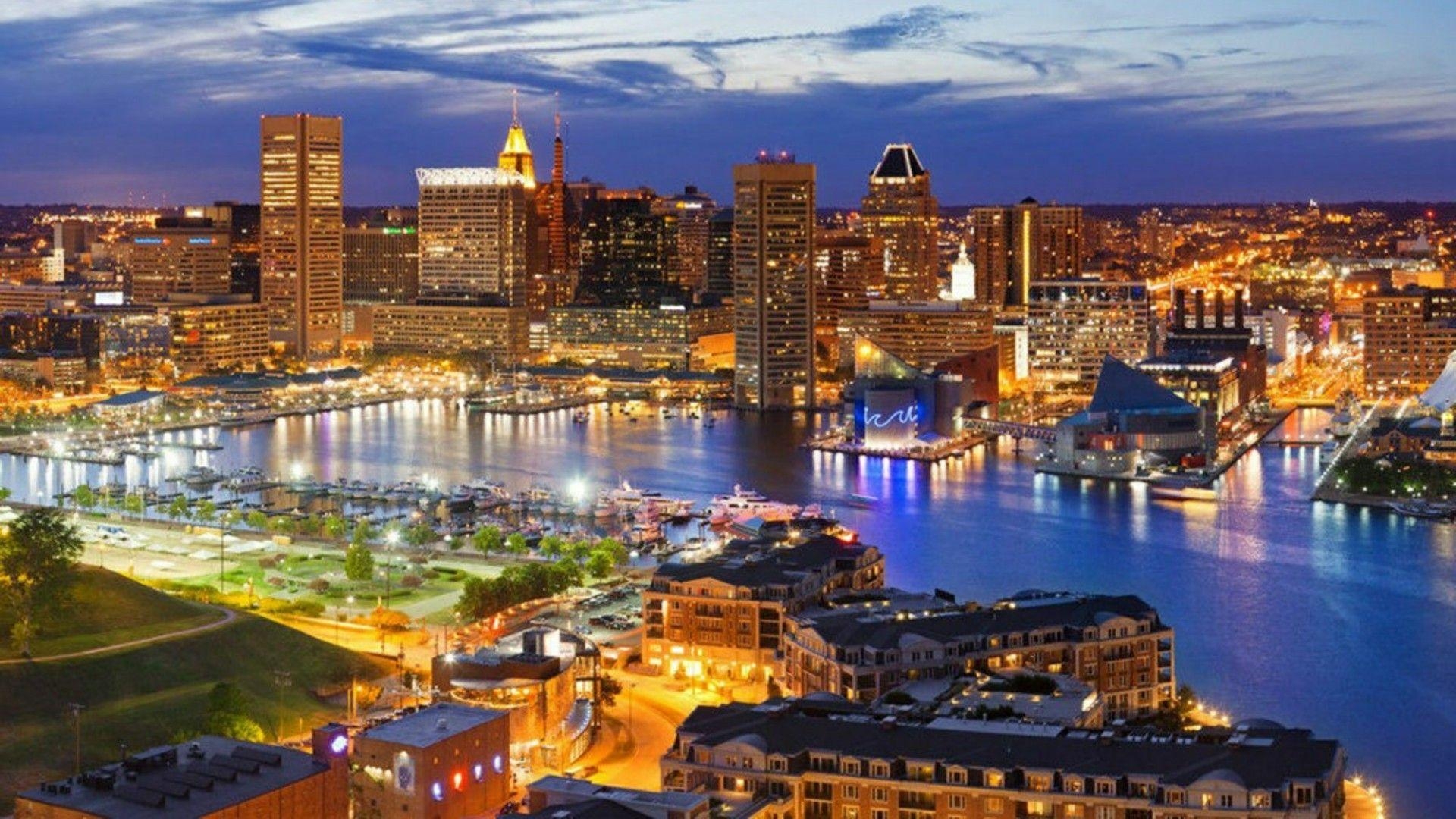 1920x1080 Baltimore Cityscape With The Inner Harbor, United States, Desktop