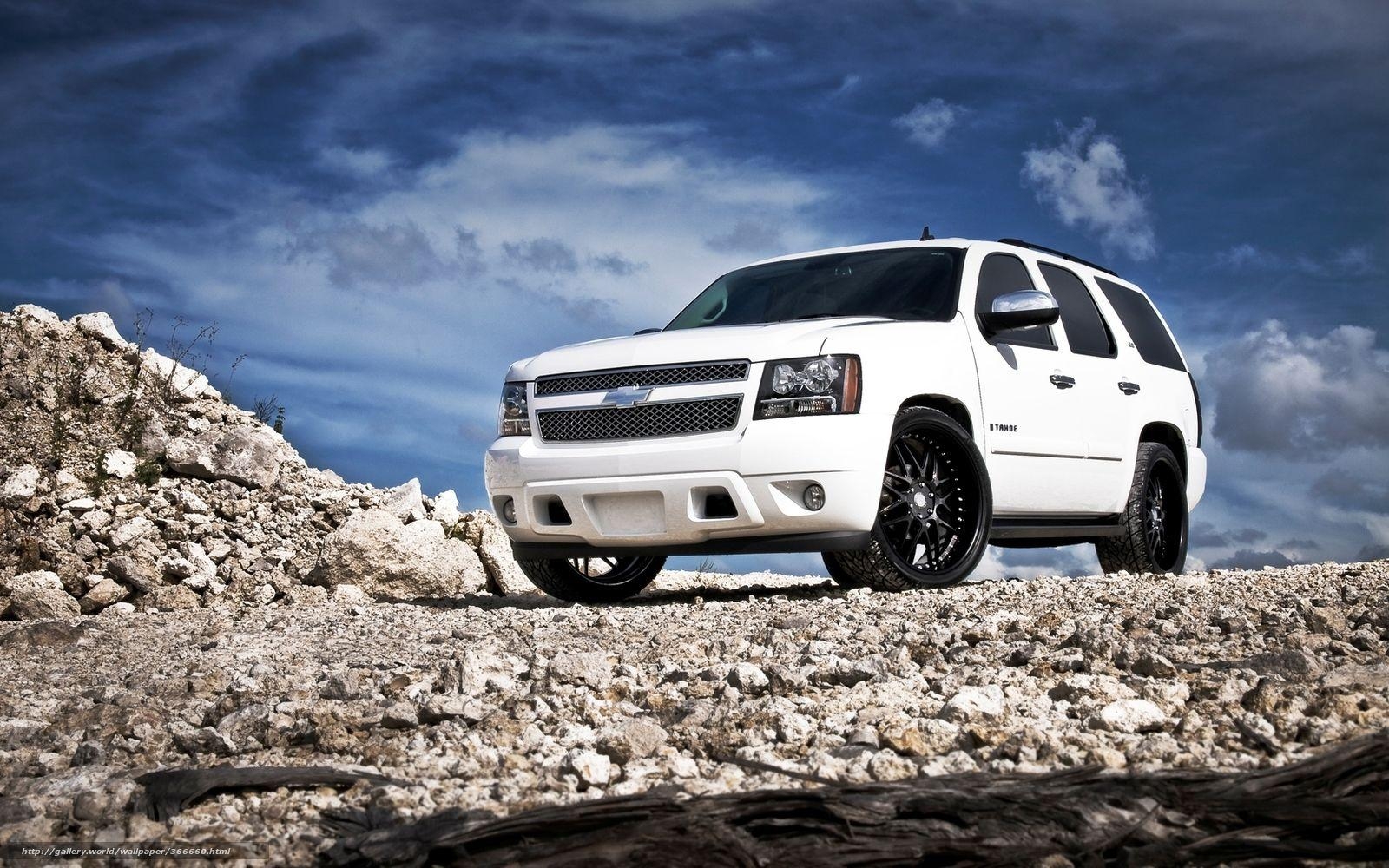 1600x1000 Download wallpaper Chevrolet, Tahoe, stones, sky free desktop, Desktop