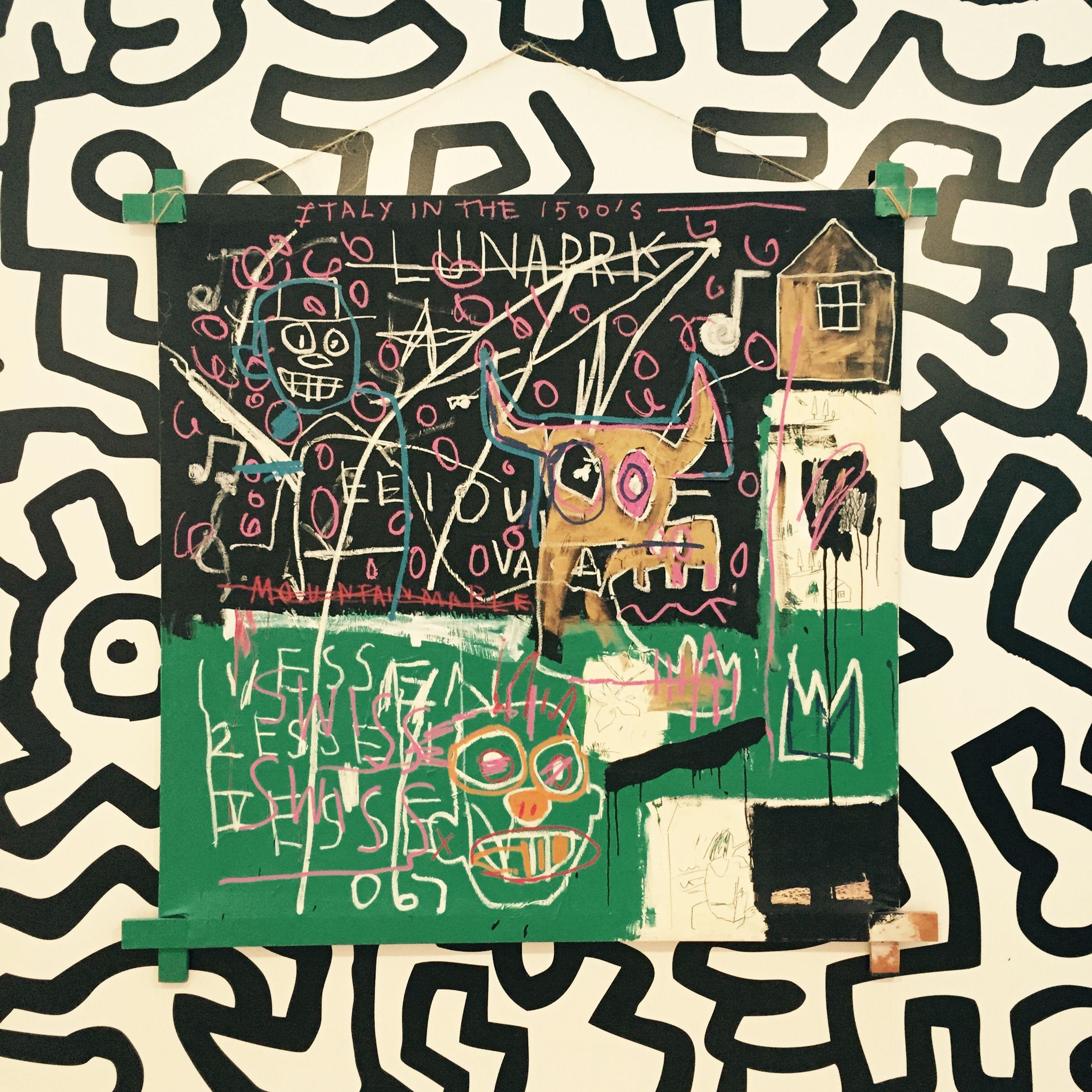 2450x2450 Basquiat Painting On Keith Haring Wallpaper, The Whitney, Phone