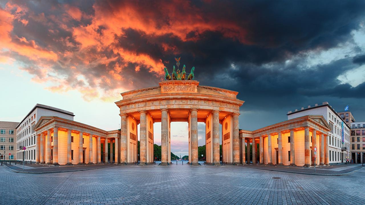 1280x720 Photos Berlin Germany Town square Column Brandenburg Gate Cities, Desktop