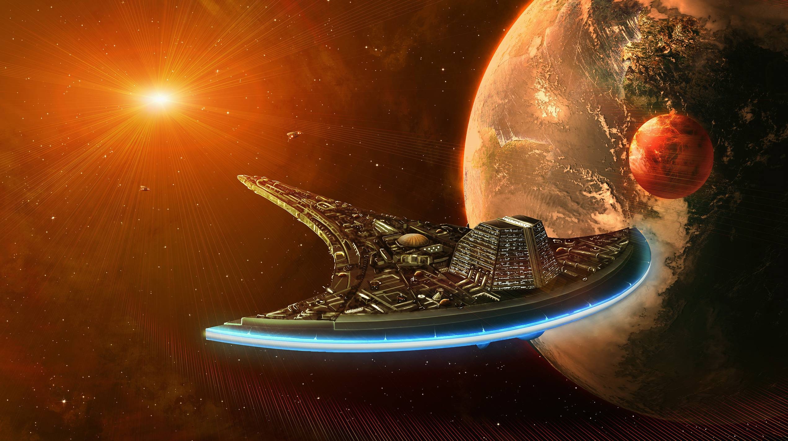 2550x1430 Download wallpaper "Destiny", "Destiny", starship, Stargate, Desktop