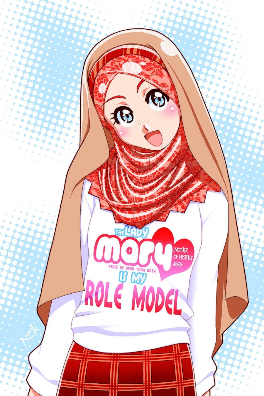 900x1350 Wallpaper Anime Girl Hijab, Phone