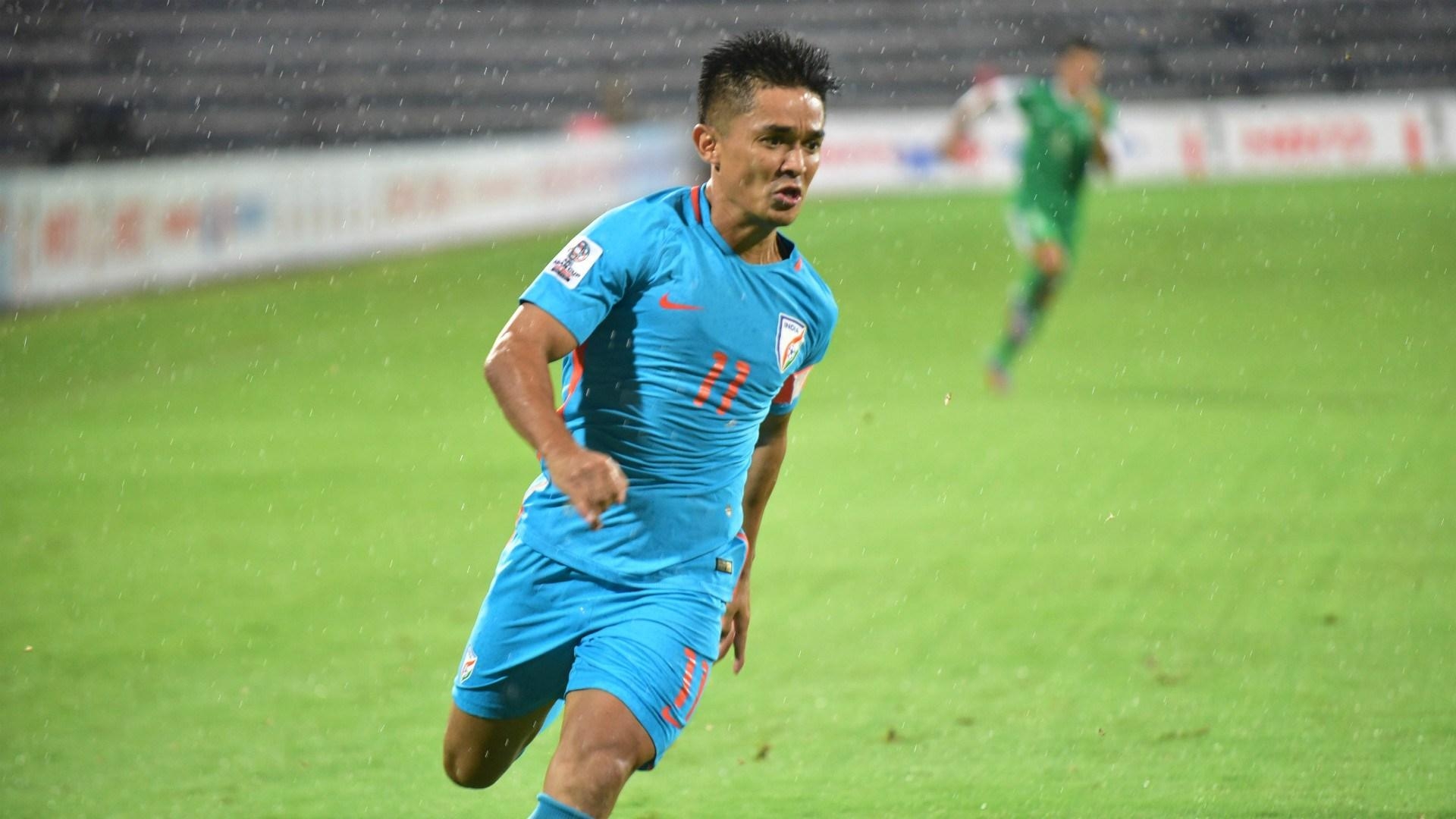 1920x1080 Sunil Chhetri scores a brace to equal Messi's record, wins India, Desktop