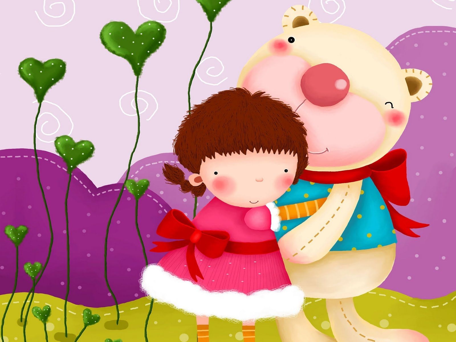 1600x1200 Cute Cartoon Wallpaper for Girls, Desktop