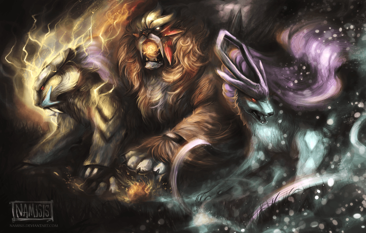 1280x820 Raikou Entei Suicune. Art, Desktop