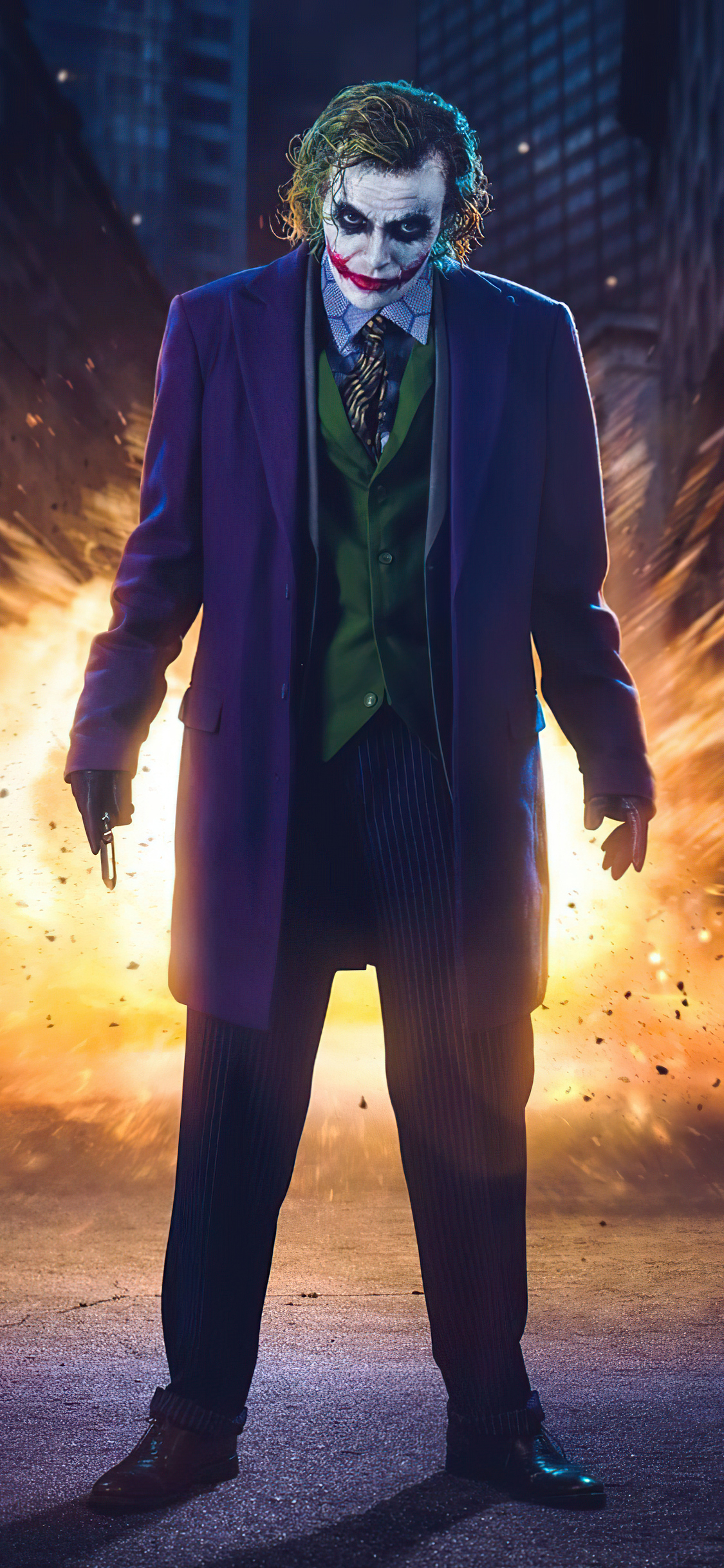 1130x2440 Heath Ledger Joker Cosplay 4k, Phone