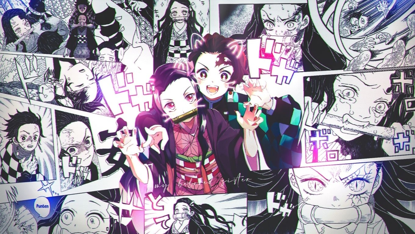 1360x770 Nezuko and Tanjirou Manga Desktop Laptop HD Wallpaper, HD Anime 4K Wallpaper, Image, Photo and Background, Desktop