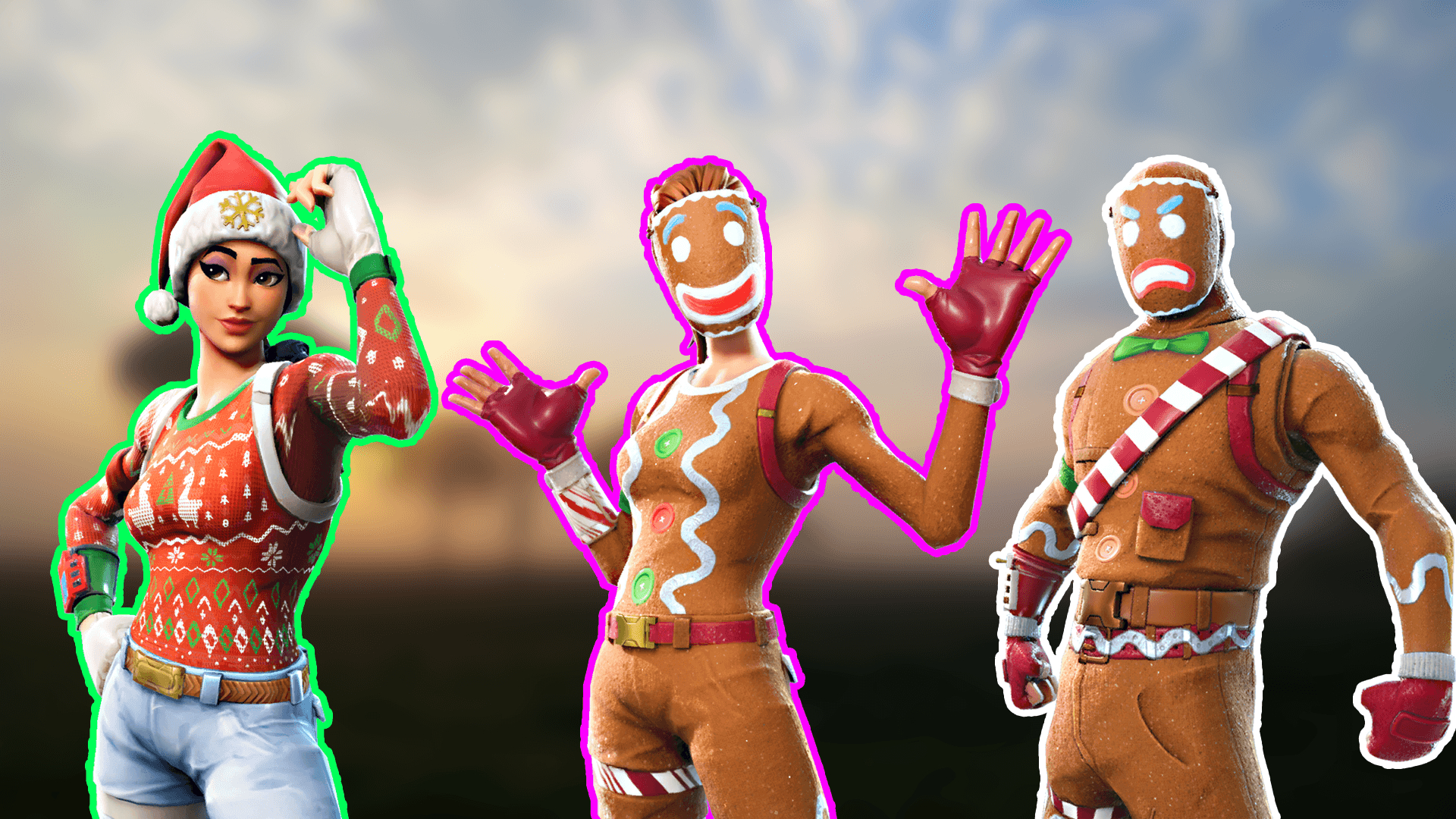 1920x1080 I tried making a wallpaper using some christmas skins!, Desktop