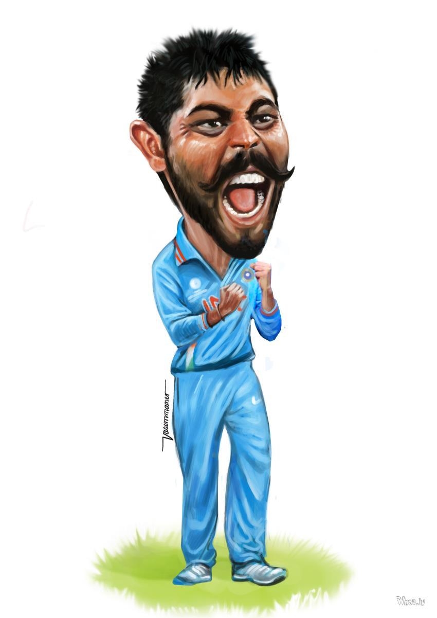 850x1210 Funny Ravindra Jadeja Cartoon Image Cool, Phone