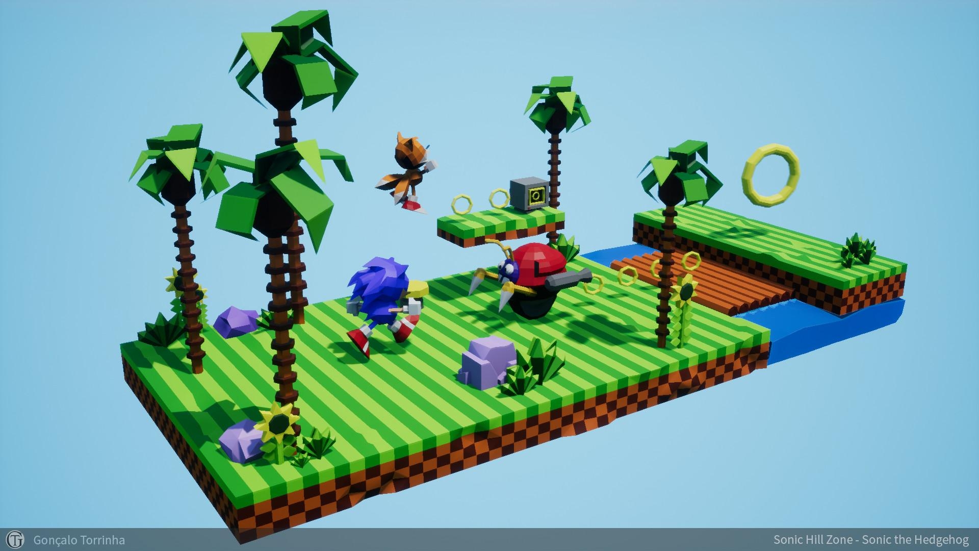 1920x1080 Sonic Hill Zone Dioramas the Hedgehog, Gonçalo, Desktop