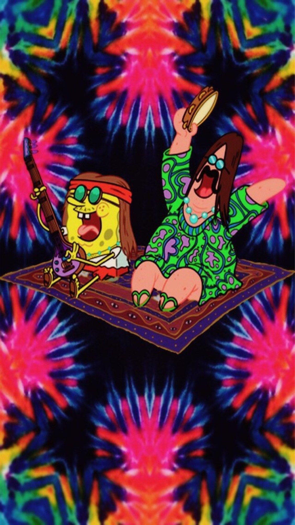 1130x2000 Spongebob And Patrick Trippy Wallpaper, Phone