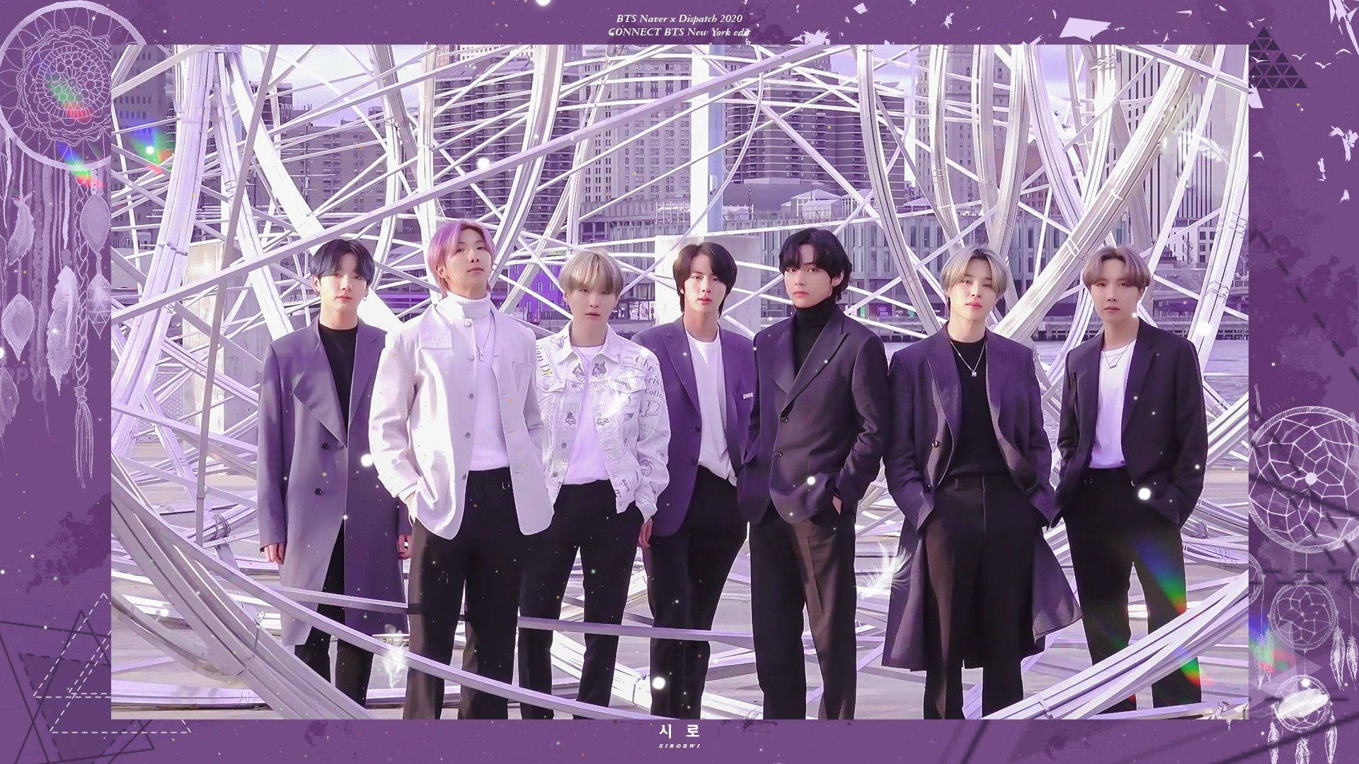 1920x1080 BTS Purple Frame Aesthetic Wallpaper, Desktop