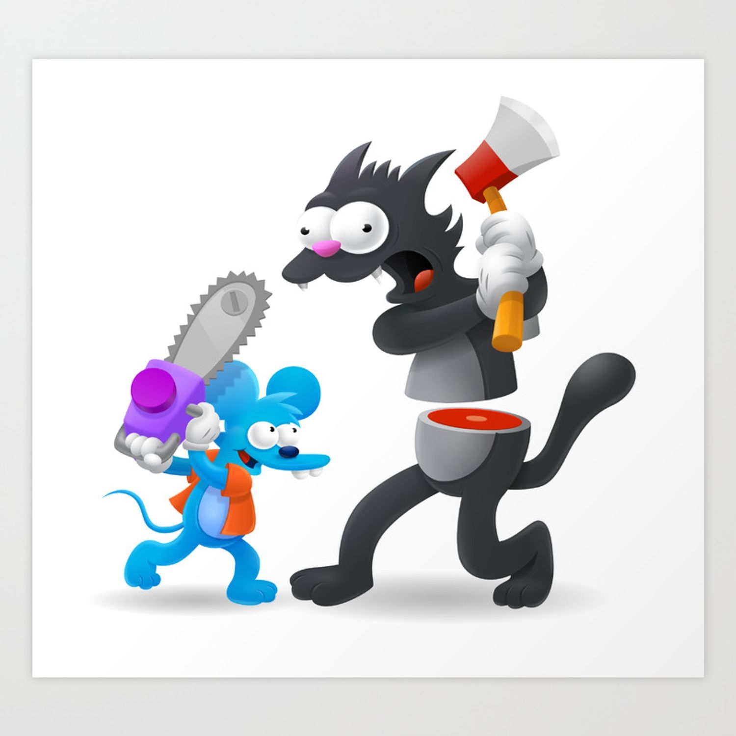 1500x1500 Itchy & Scratchy Art Print, Phone