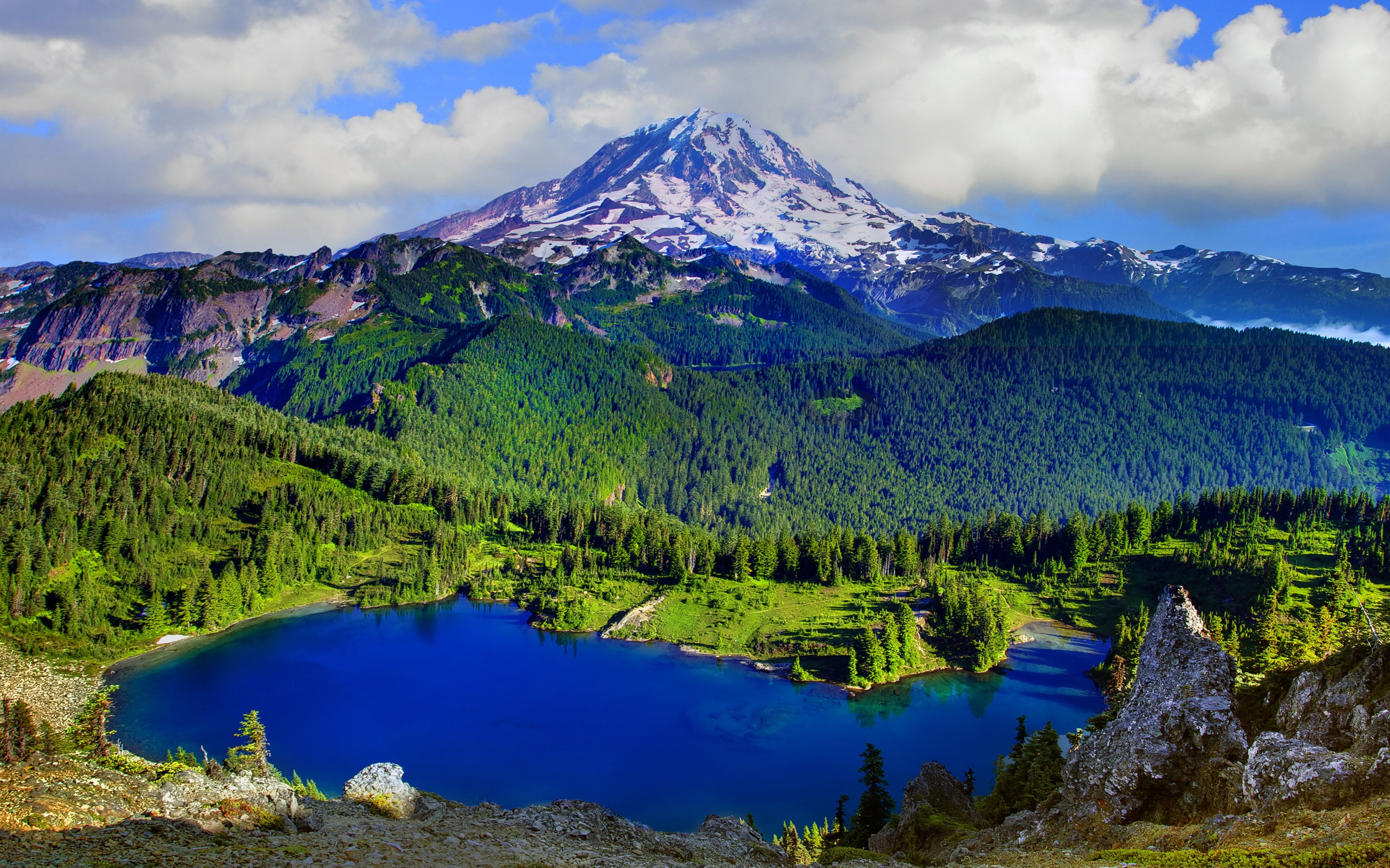 3840x2400 Mount Rainier National Park Washington United States Wallpaper HD, Desktop