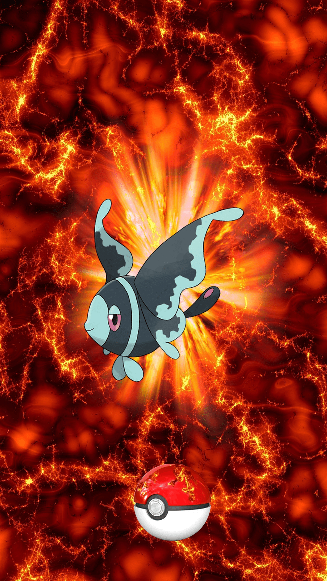 1250x2210 Fire Pokeball Lumineon Neolant 24 Finneon, Phone