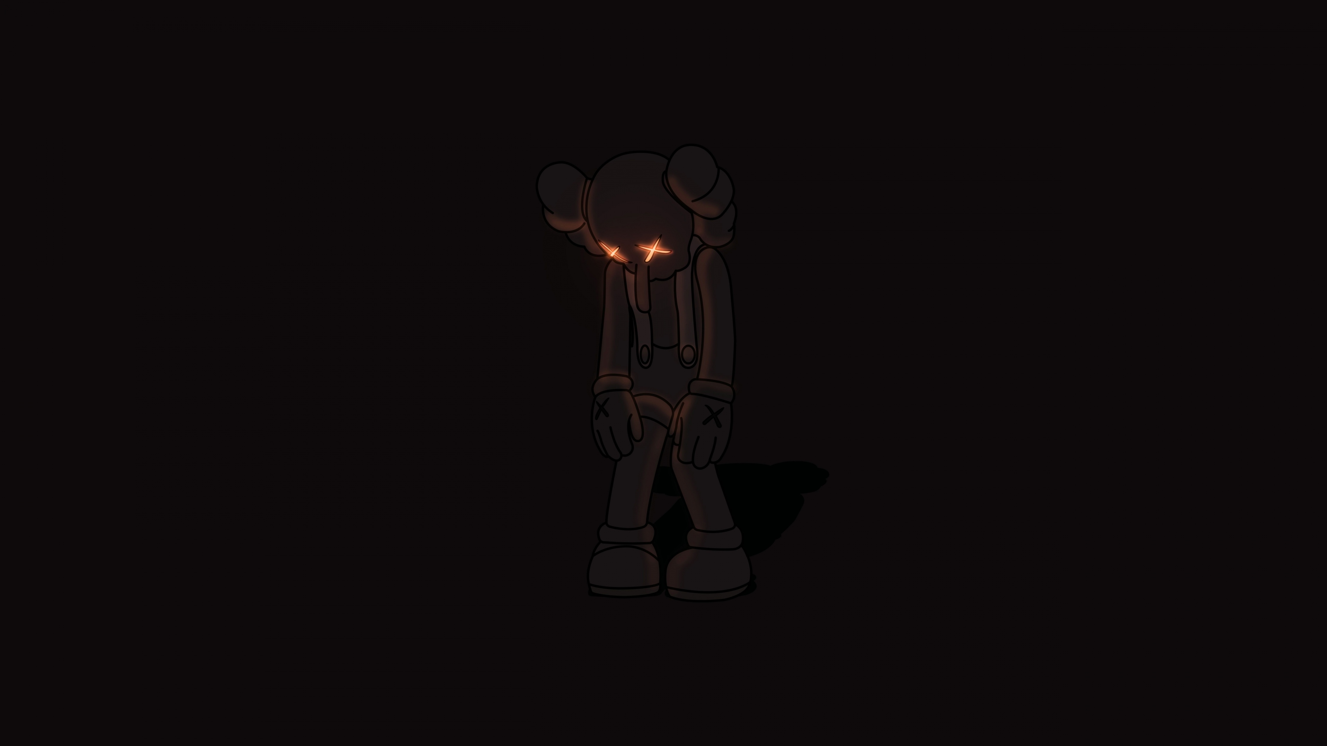 4480x2520 Kaws sad Wallpaper 4K, Kaws Companion, Dark background, Desktop