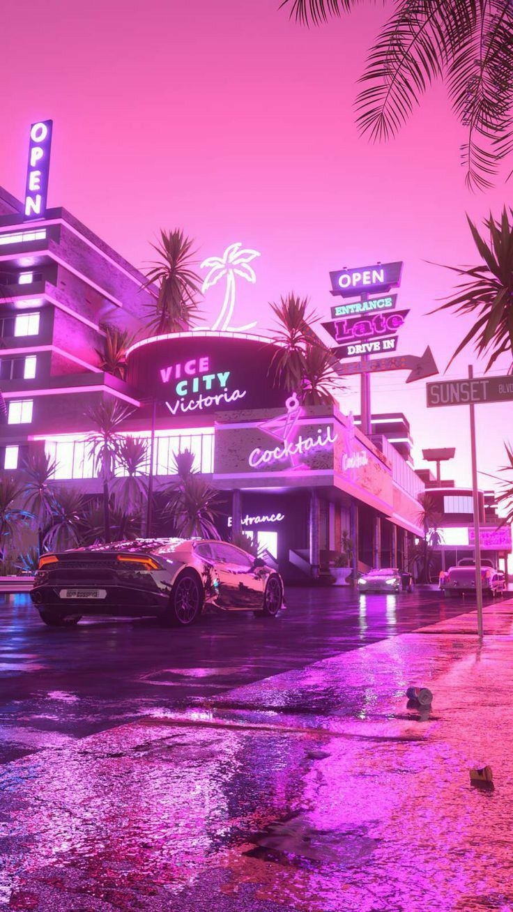 740x1310 Vice City Victoria Street. Retro wallpaper iphone, Aesthetic wallpaper, Retro wallpaper, Phone