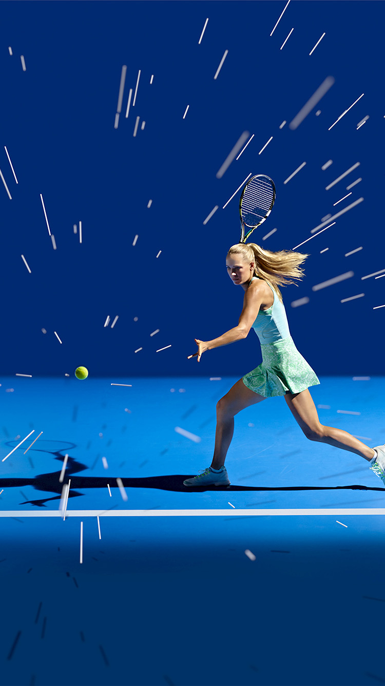 750x1340 iPhone X wallpaper. tennis girl blue sports illustration art, Phone