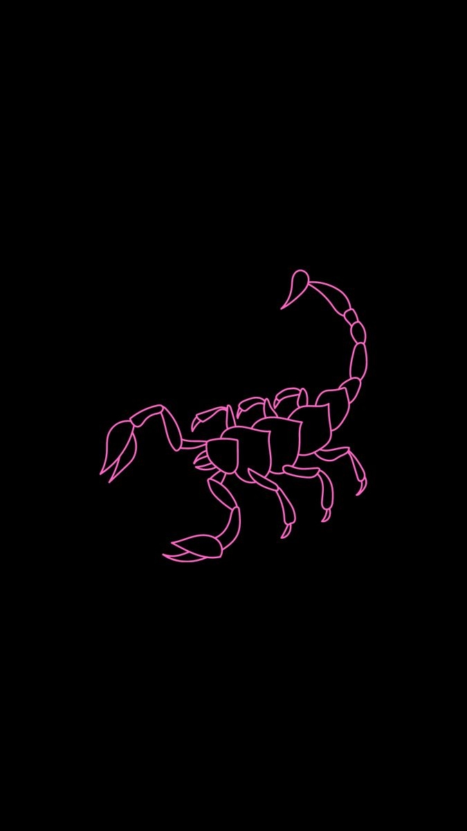 680x1200 Pink scorpion on black background iphone wallpaper. Scorpio art, Zodiac quotes scorpio, iPhone background, Phone