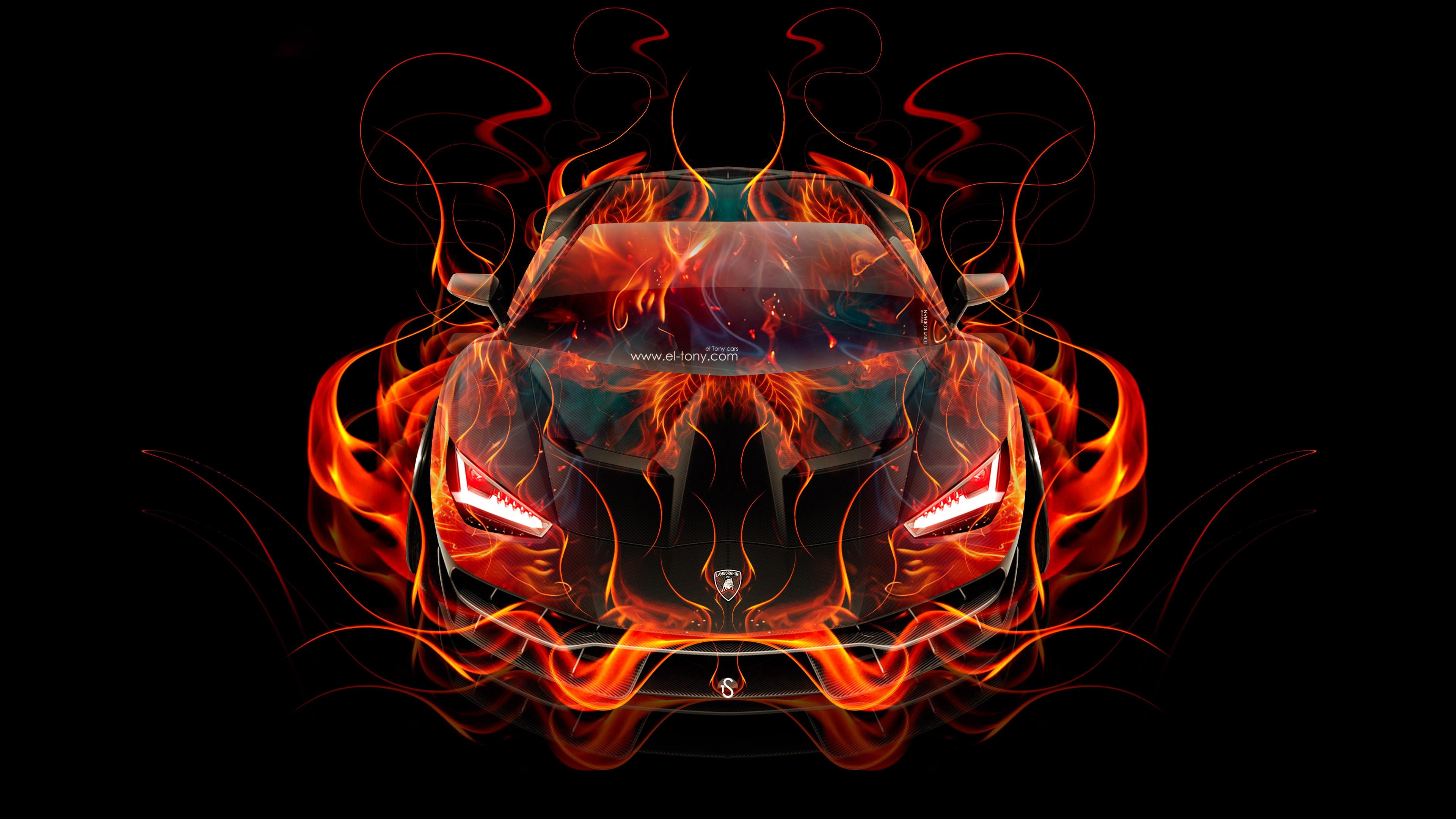 3840x2160 Lamborghini Centenario FrontUp Super Fire Abstract Car 2016, Desktop