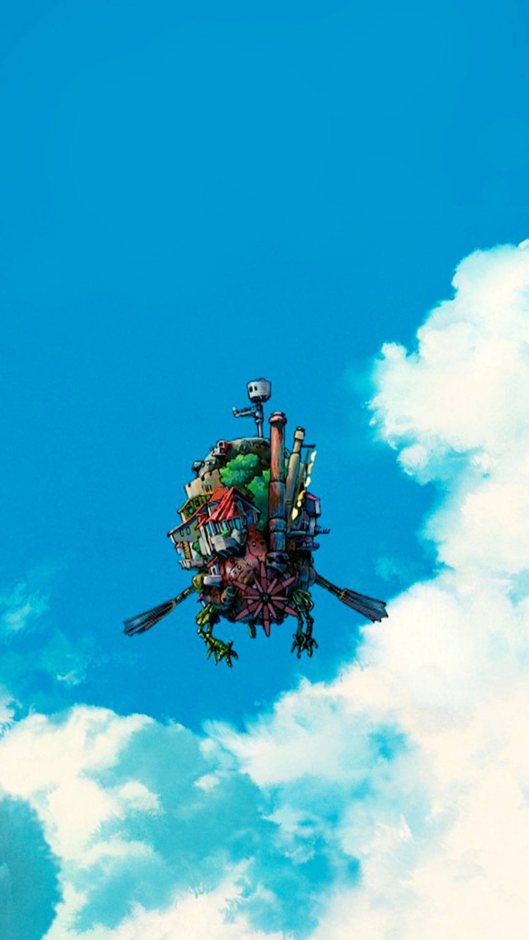 1090x1920 Download Flying Howl's Moving Castle Phone Wallpaper, Phone