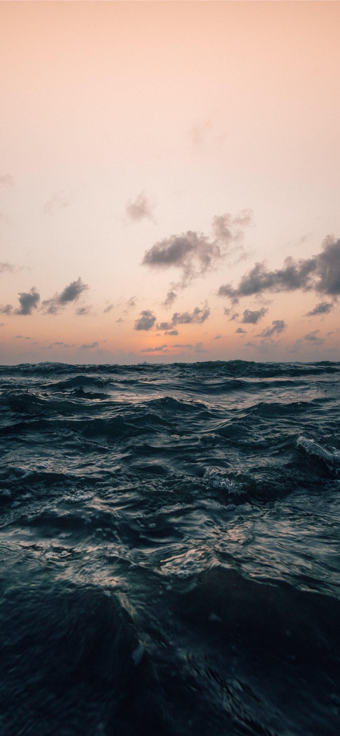 1130x2440 sea under cloudy sky in nature photography iPhone Wallpaper, Phone