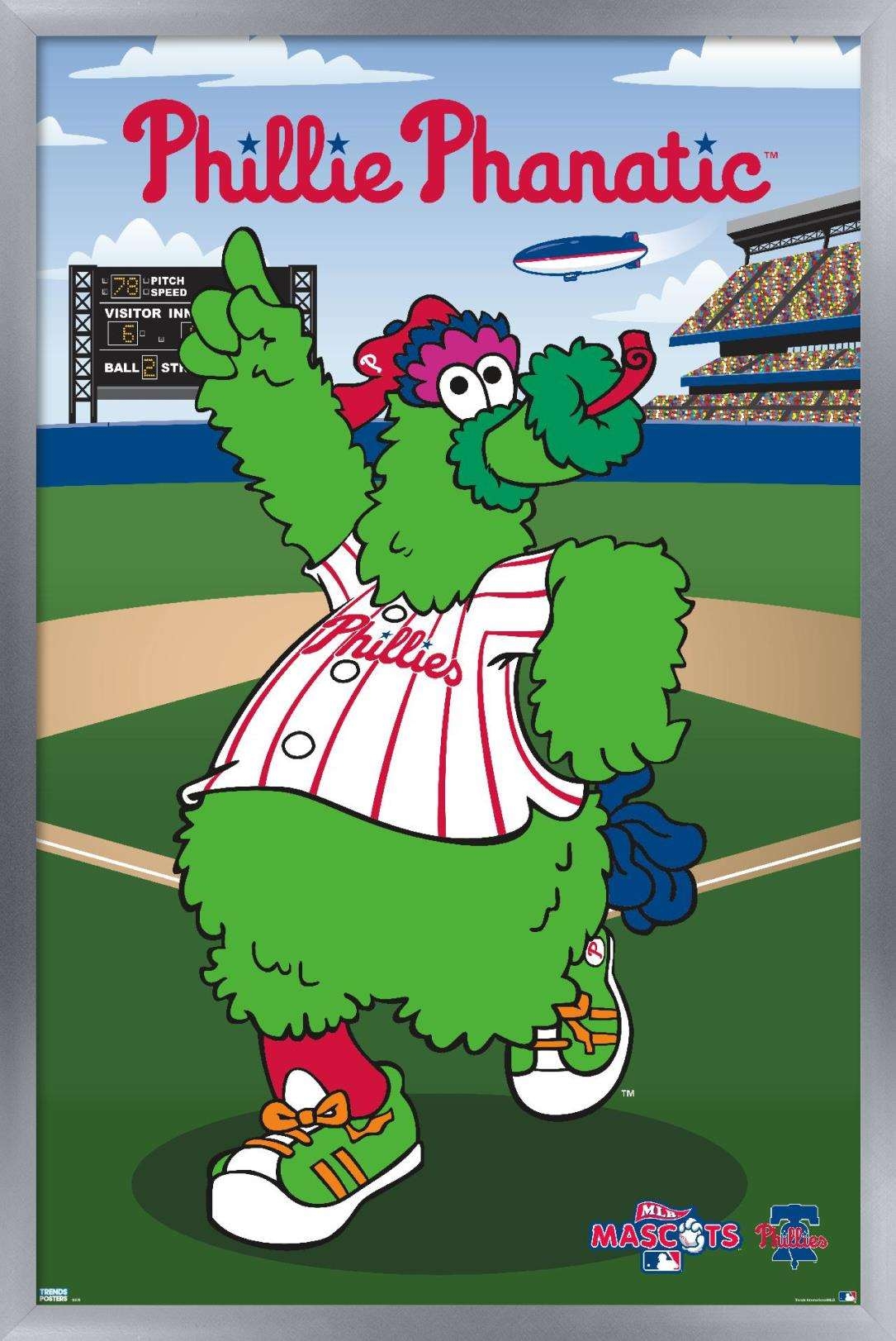 1090x1630 MLB Philadelphia Phillies Phanatic Wall Poster with Wooden Magnetic Frame, 22.375 x 34, Phone