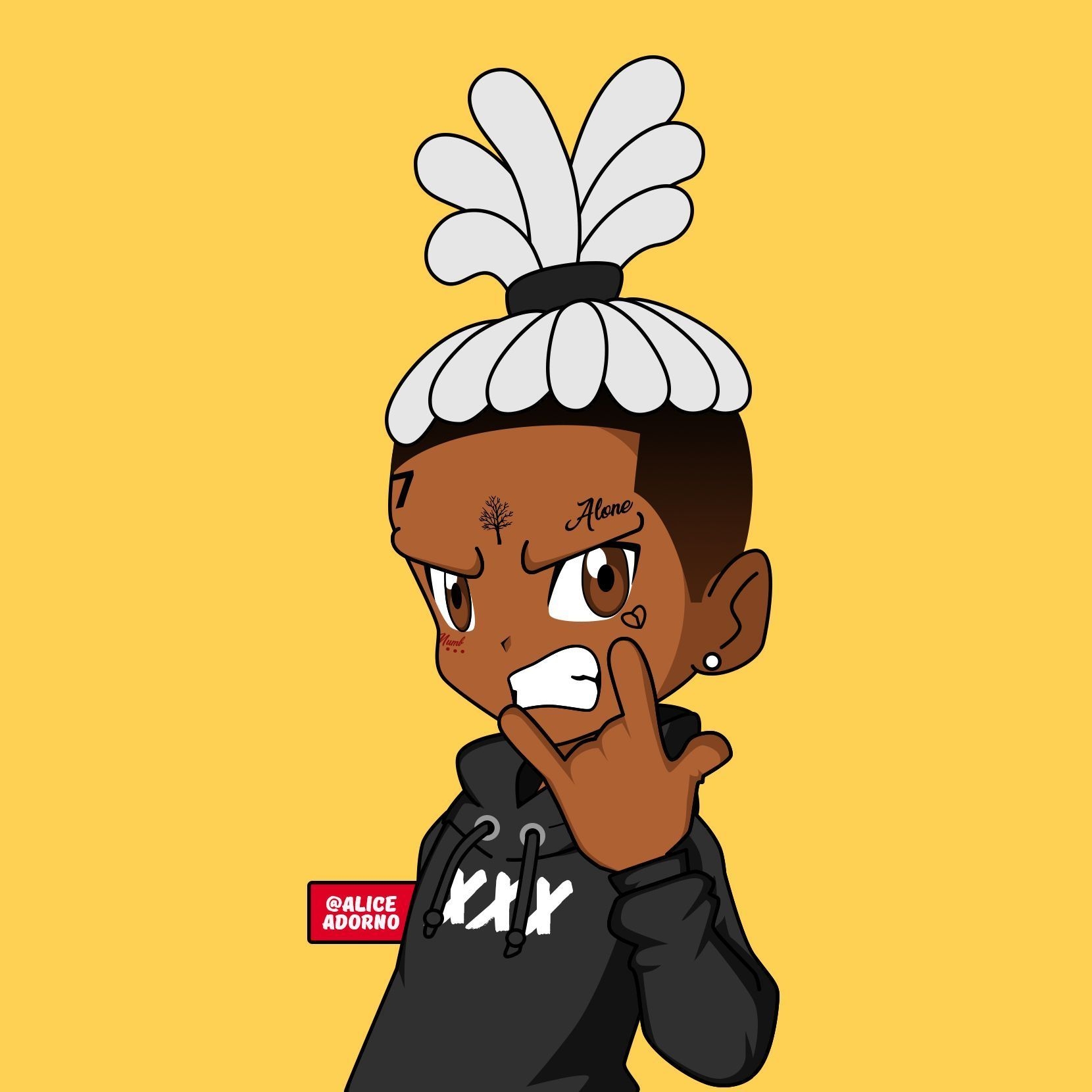 1660x1660 Cartoon Rapper Picture, Phone