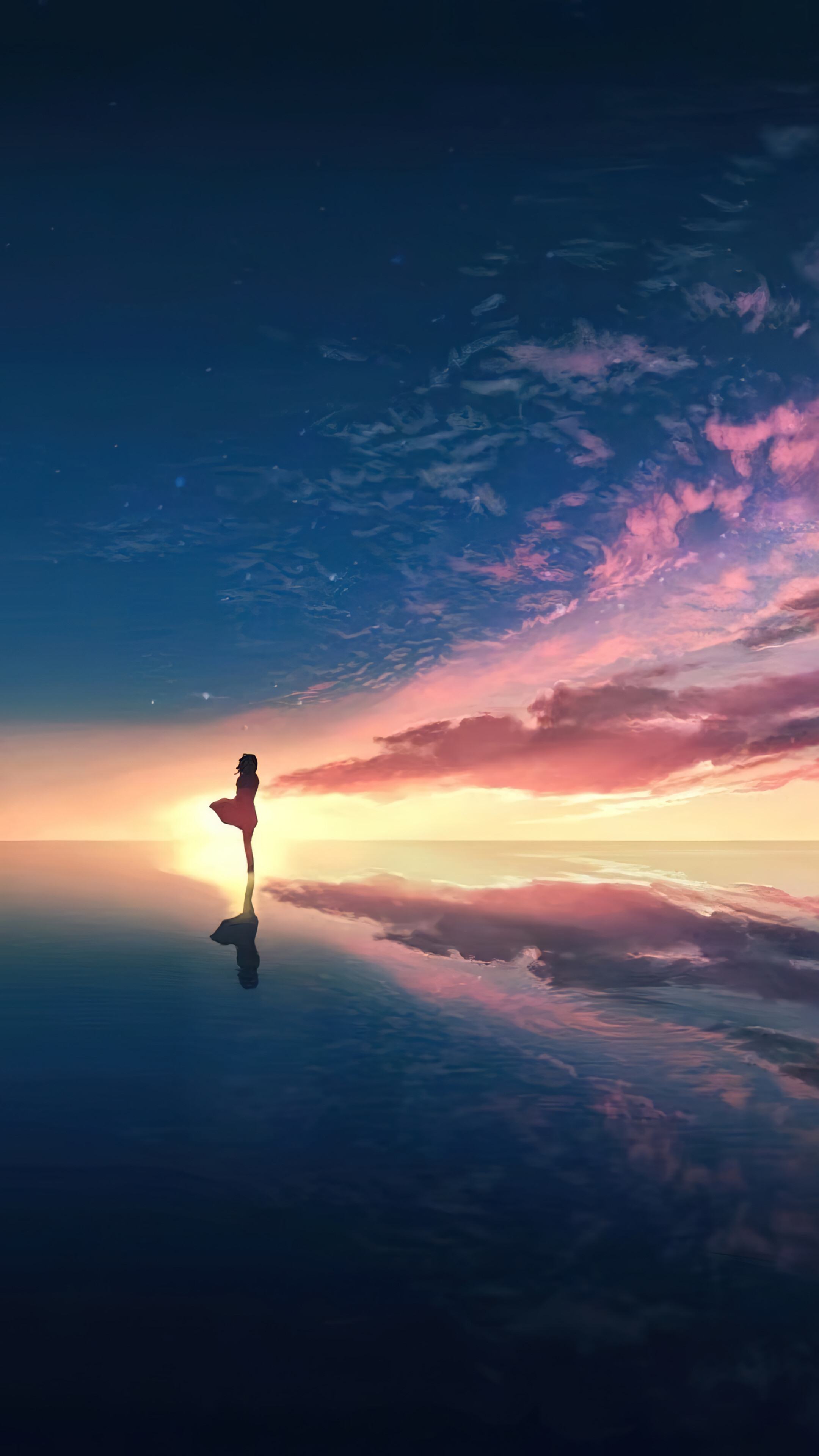 2160x3840 Free download Sunset Anime Girl Silhouette Horizon Clouds Scenery 4K Wallpaper [] for your Desktop, Mobile & Tablet. Explore Anime Sunset 4K Vertical Wallpaper. Anime Wallpaper 4K, 4K Anime, Phone