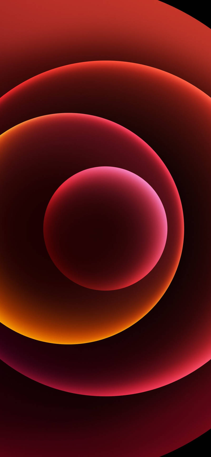 890x1920 Download iPhone 13 Red Abstract Circles Wallpaper, Phone