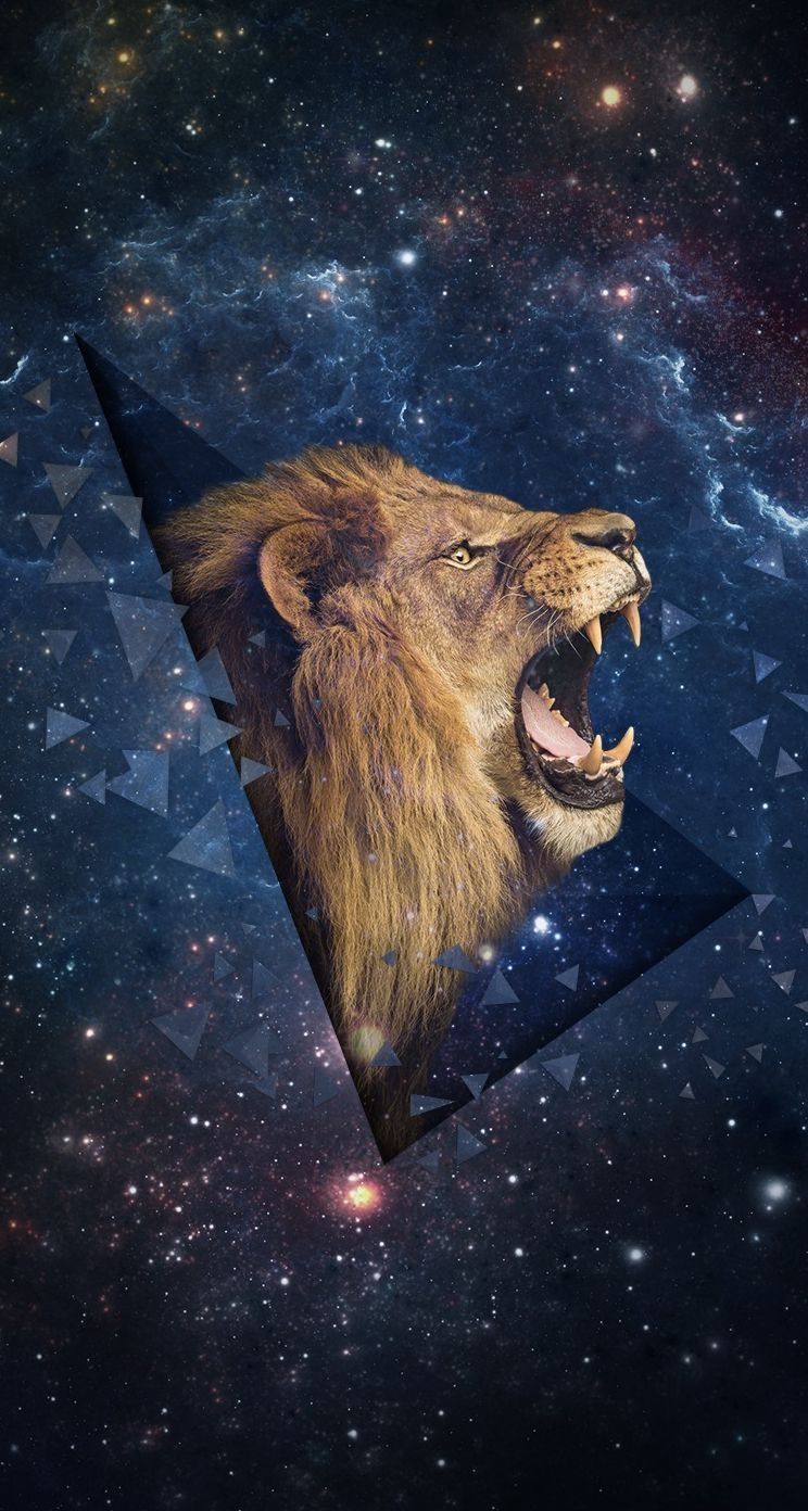 750x1400 Abstract Galaxy Lion Wallpaper, Phone