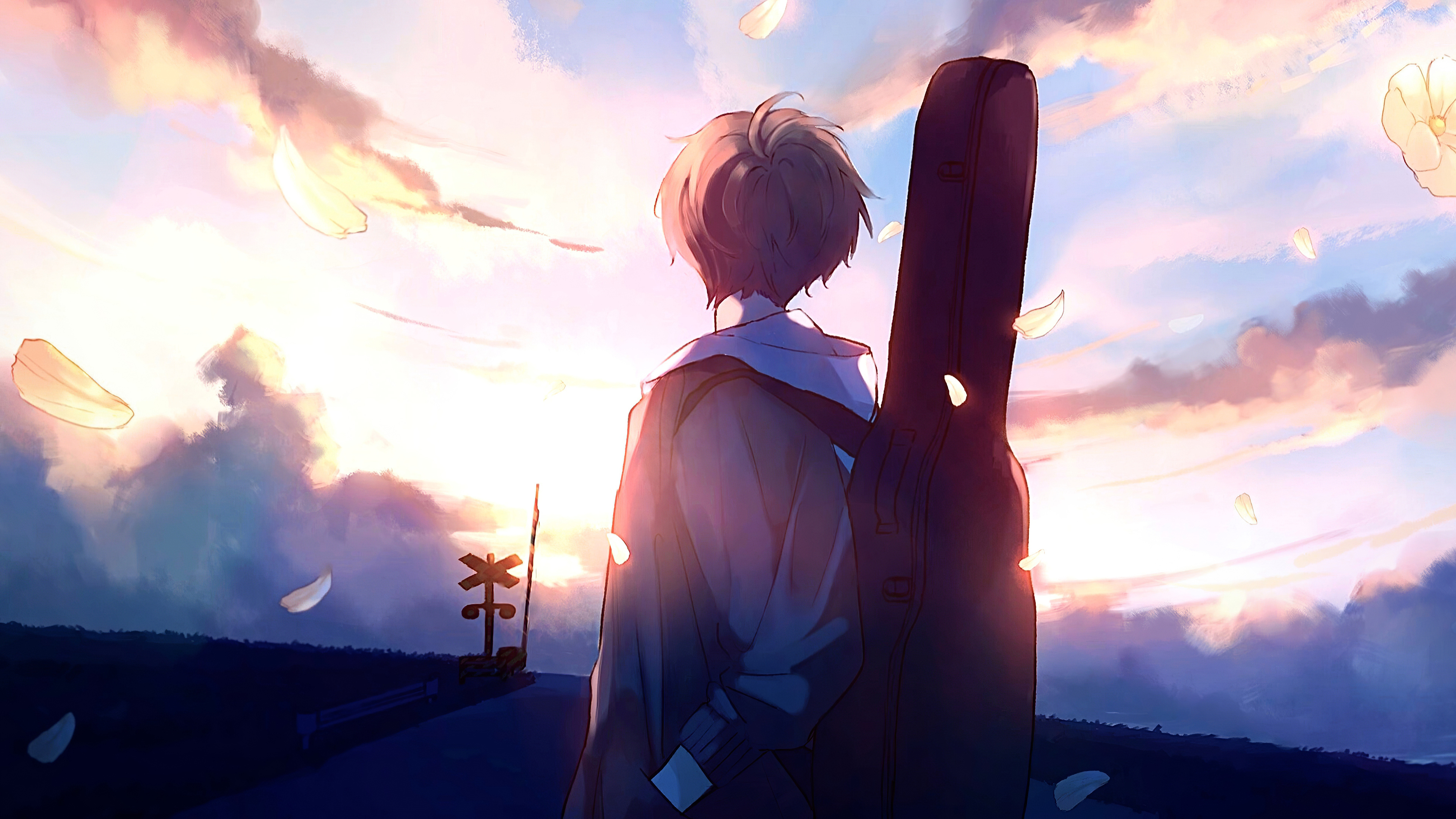 3840x2160 Anime Boy Guitar Painting 4k HD 4k Wallpaper, Image, Background, Photo and Picture, Desktop