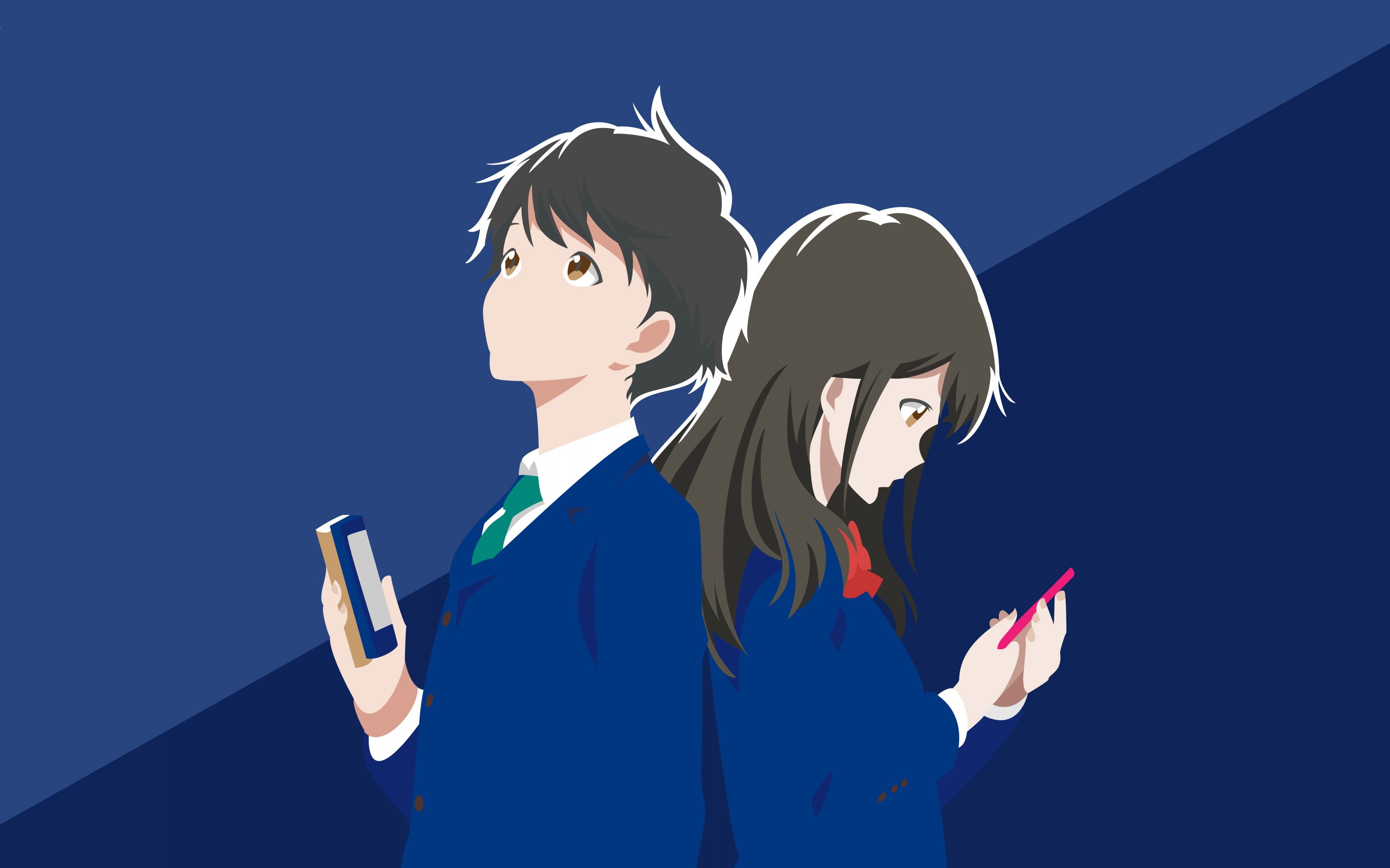 3840x2400 Desktop Wallpaper Cute, Akane Mizuno, Kotarou Azumi, Anime, Tsuki Ga Kirei, Anime Couple, 4k, HD Image, Picture, Background, 9c92f9, Desktop