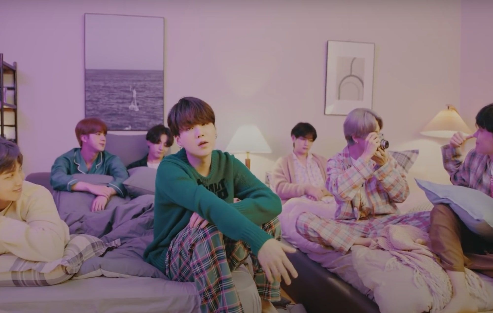 2000x1270 BTS get cosy in new 'on my pillow' version of 'Life Goes On' video, Desktop