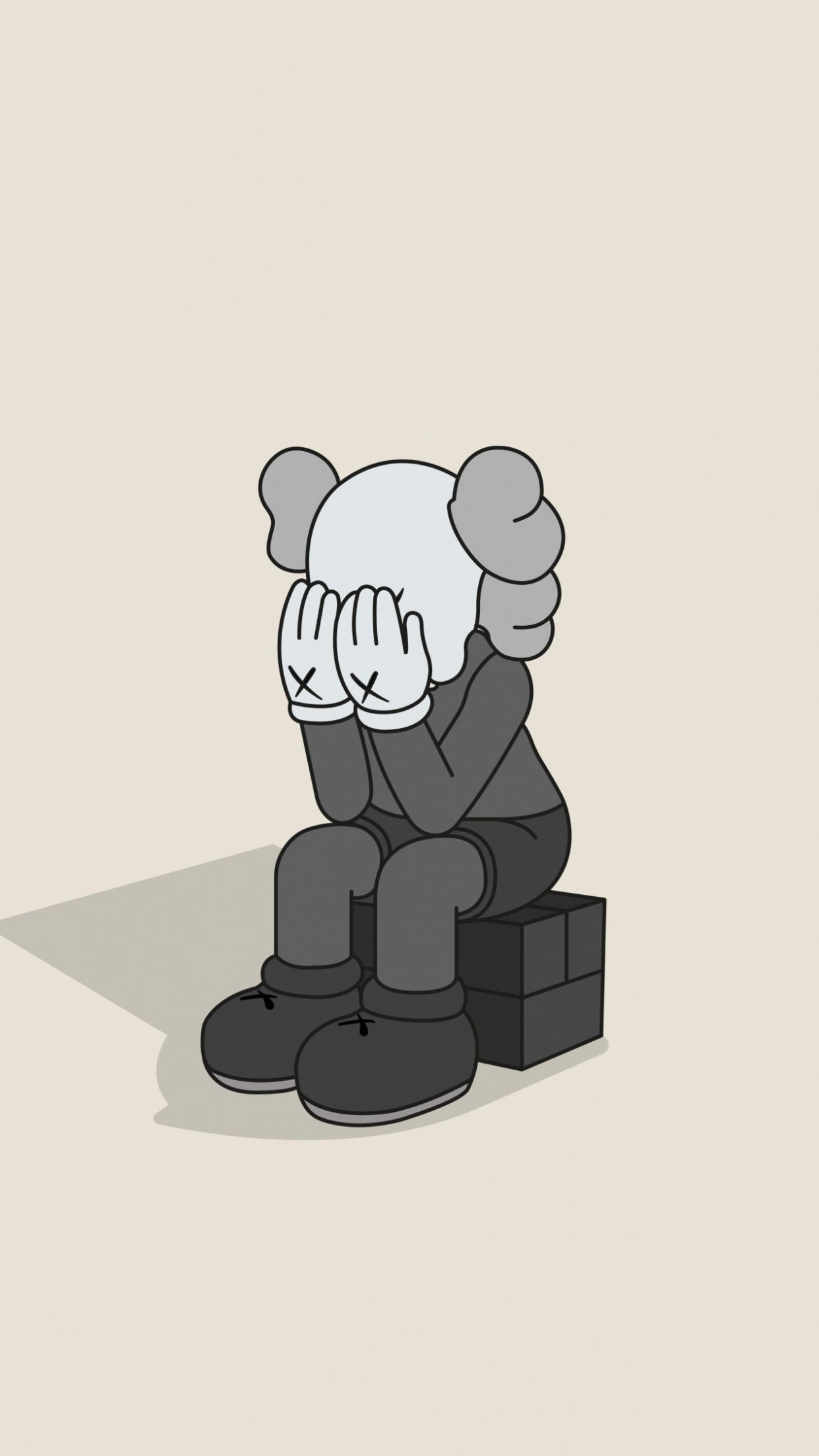 1250x2210 Kaws sad Wallpaper 4K, Kaws alone, Sad mood, Kaws, Phone