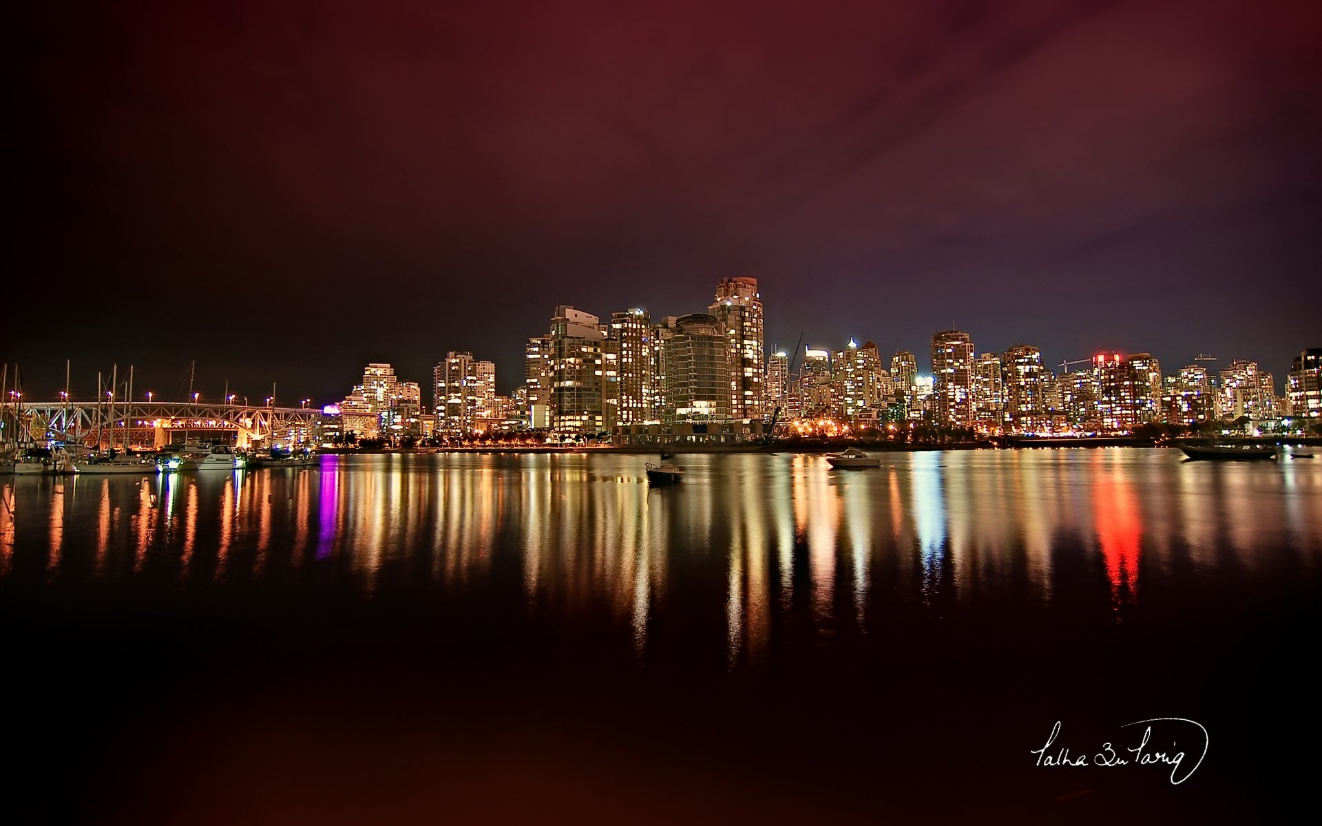 1920x1200 Vancouver City Nights wallpaper, Desktop