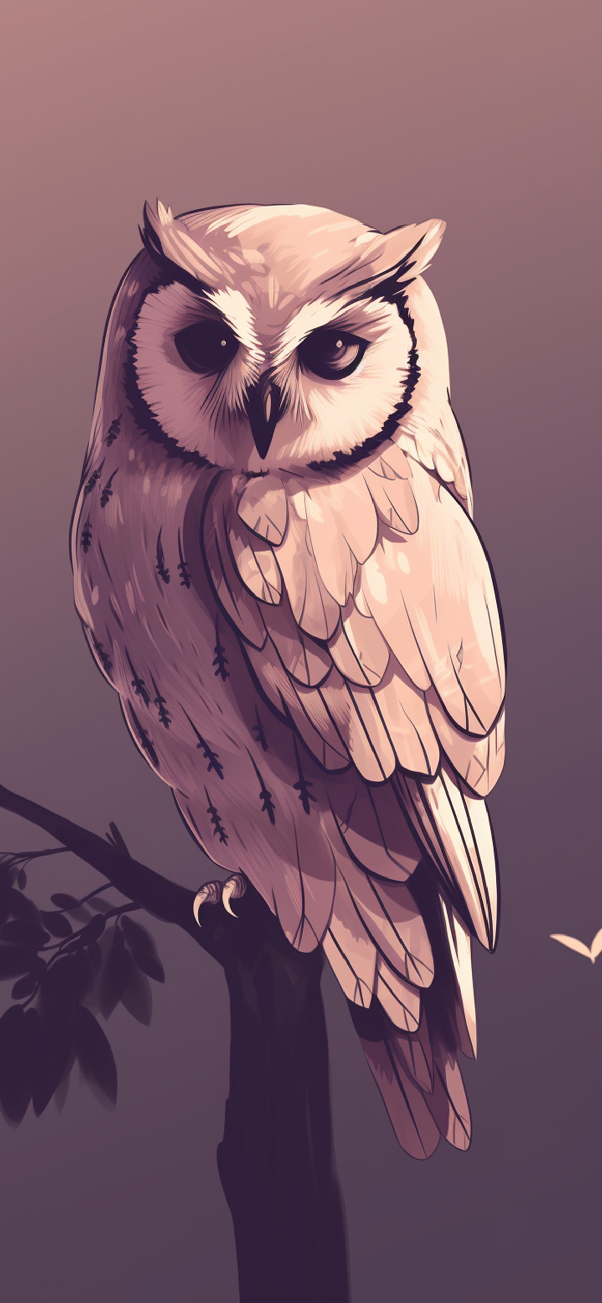 1190x2560 Owl Sitting on Branch Wallpaper Owl Wallpaper iPhone, Phone