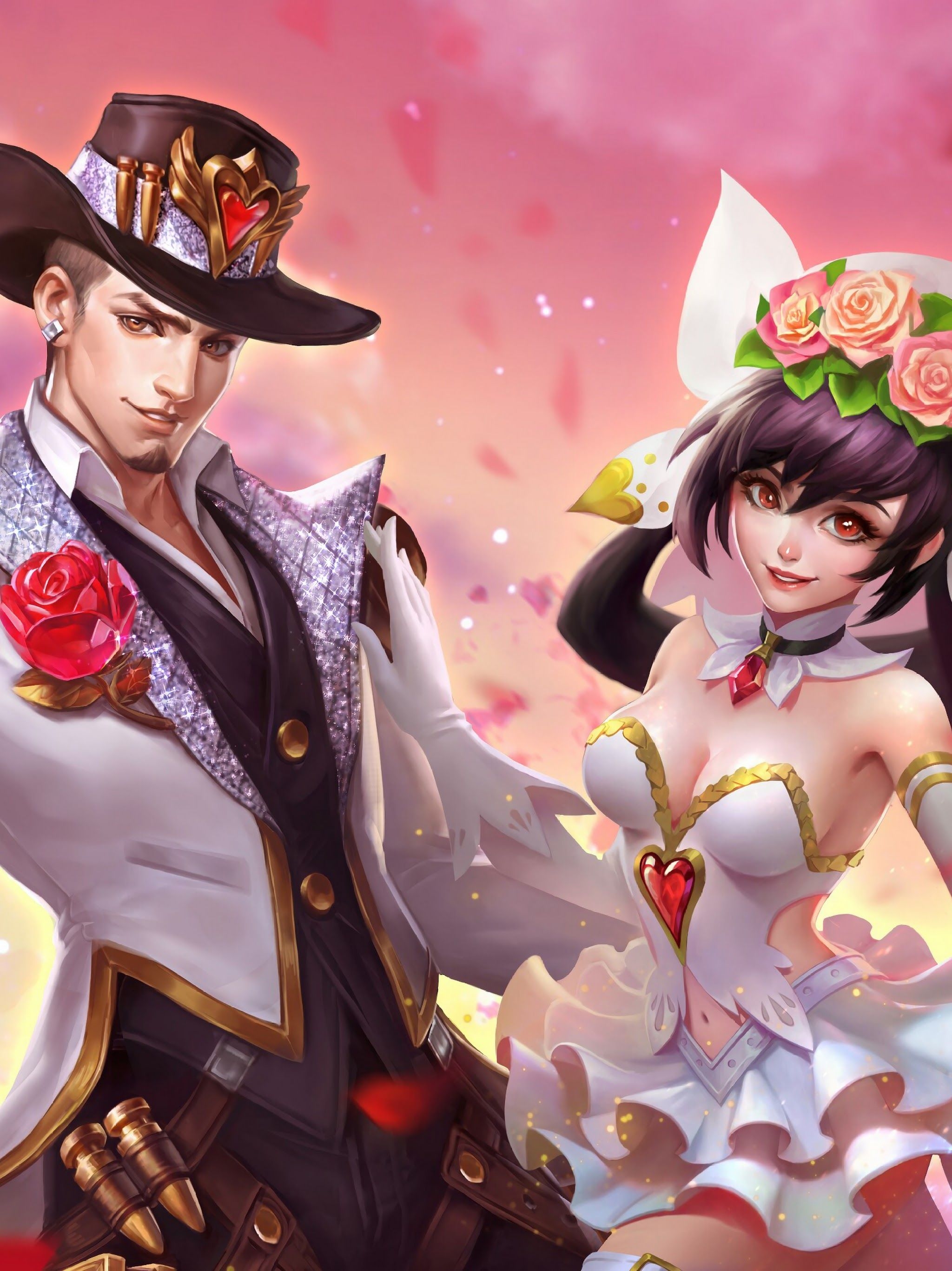 2050x2740 Clint Gun and Roses Layla Cannon and Roses Skins Mobile Legends 4K, Phone