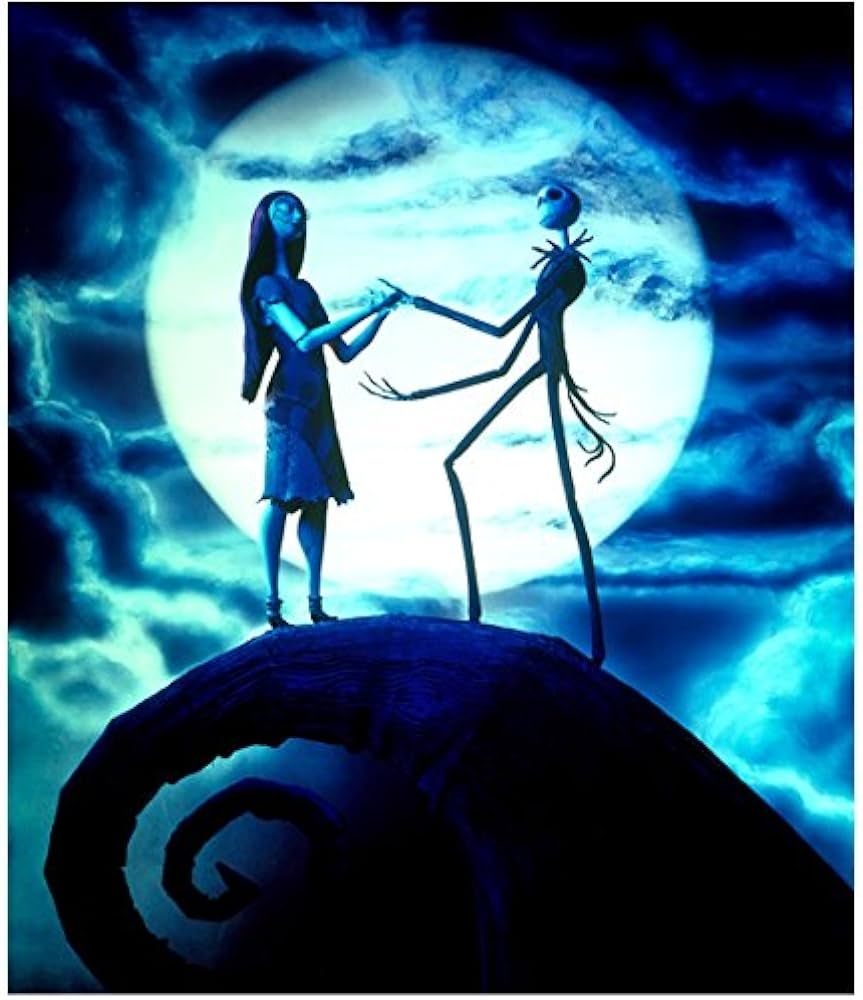 870x1000 Blue Tone Jack Skellington and Sally, Phone