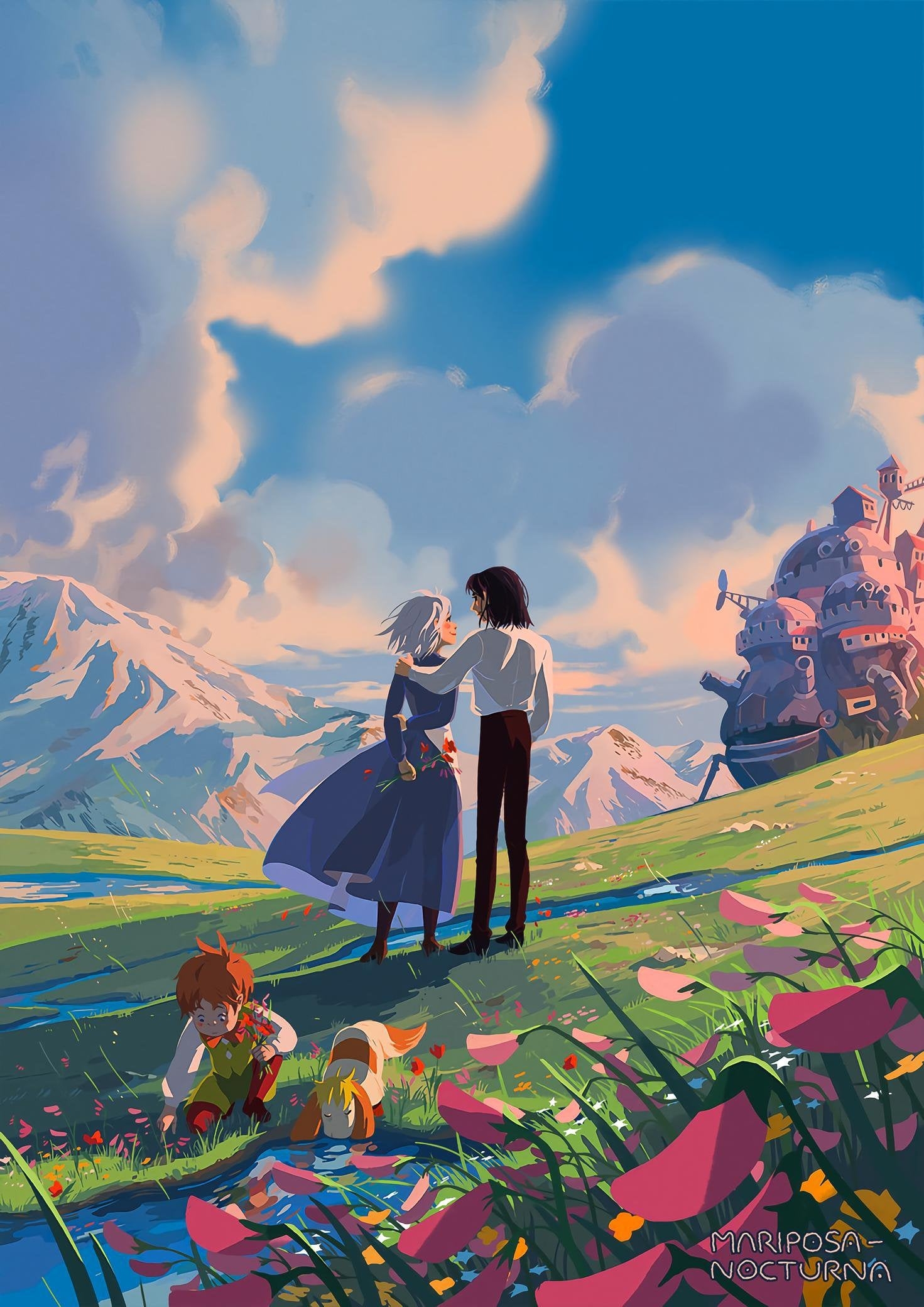 1480x2080 Howl's Moving Castle, Phone