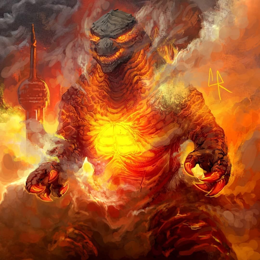 1080x1080 Burning Godzilla Wallpaper Free Burning Godzilla Background, Phone