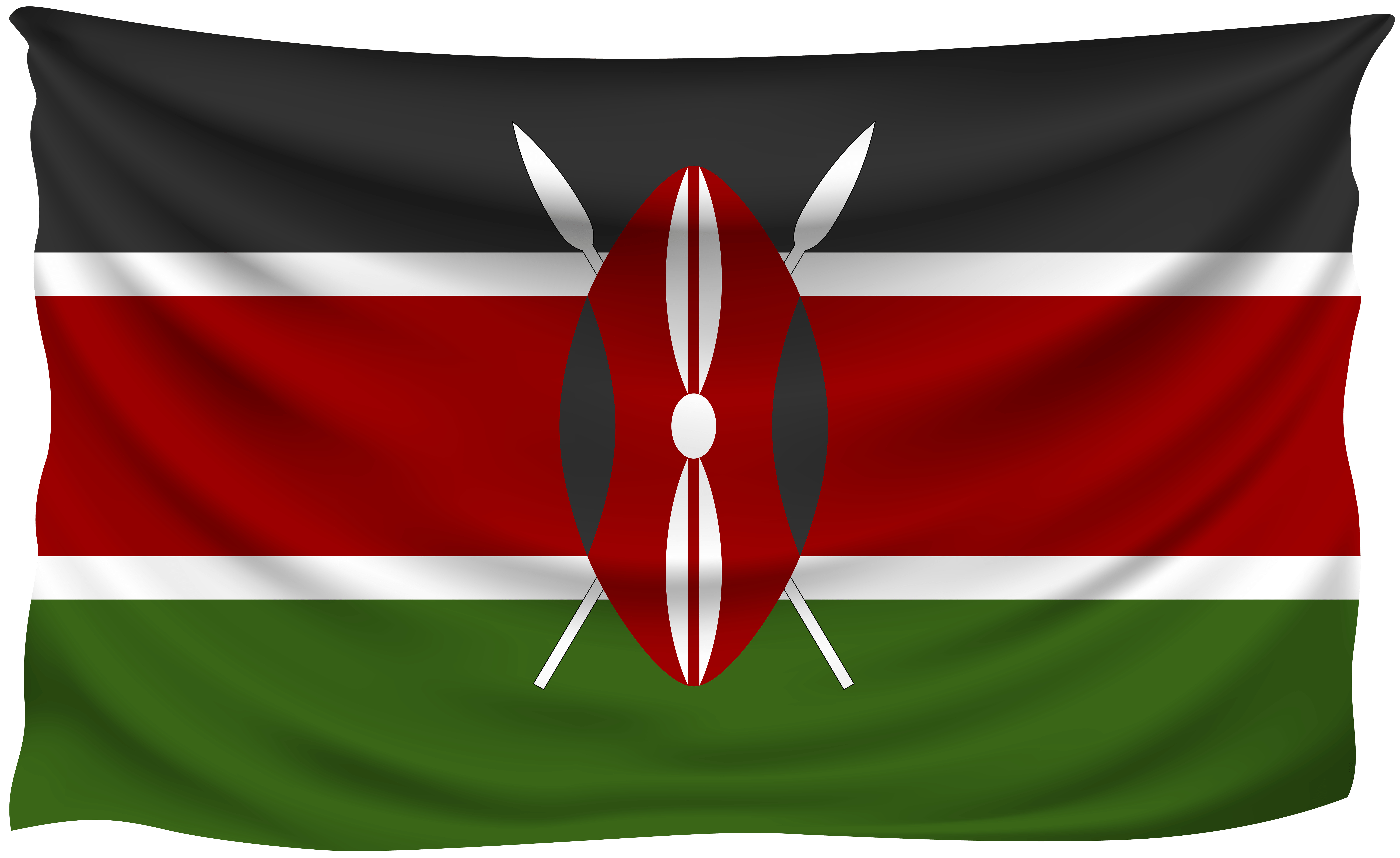 8000x4910 Kenya Wrinkled Flag Quality Image, Desktop