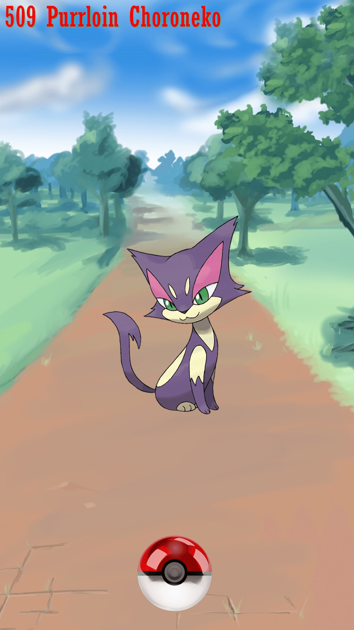 1250x2210 Street Pokeball Purrloin Choroneko, Phone