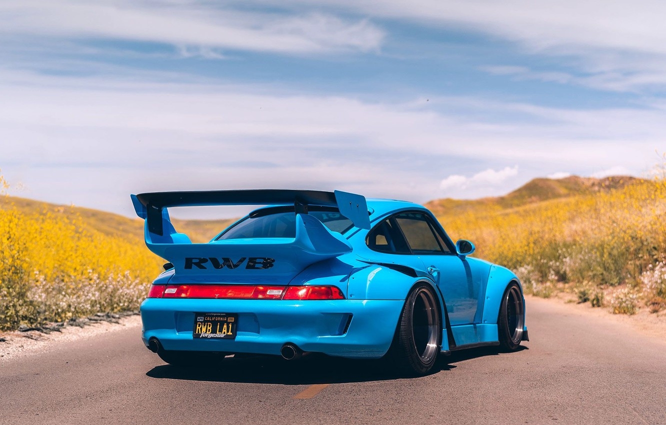 1340x850 Wallpaper Blue, Porsche RWB, Vehicle image for desktop, section porsche, Desktop