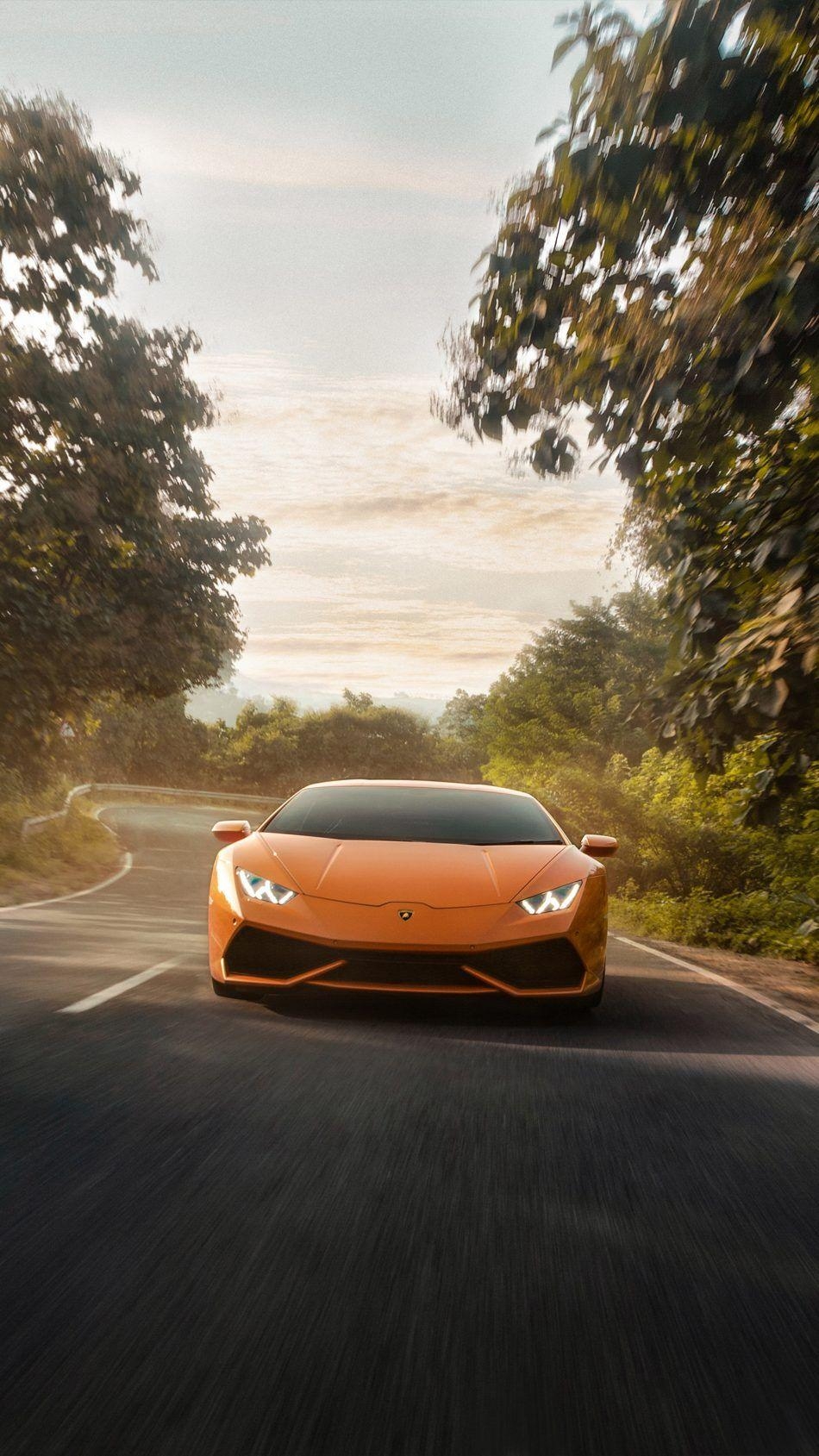 950x1690 Lamborghini Huracan on Road. Lamborghini huracan orange, Phone